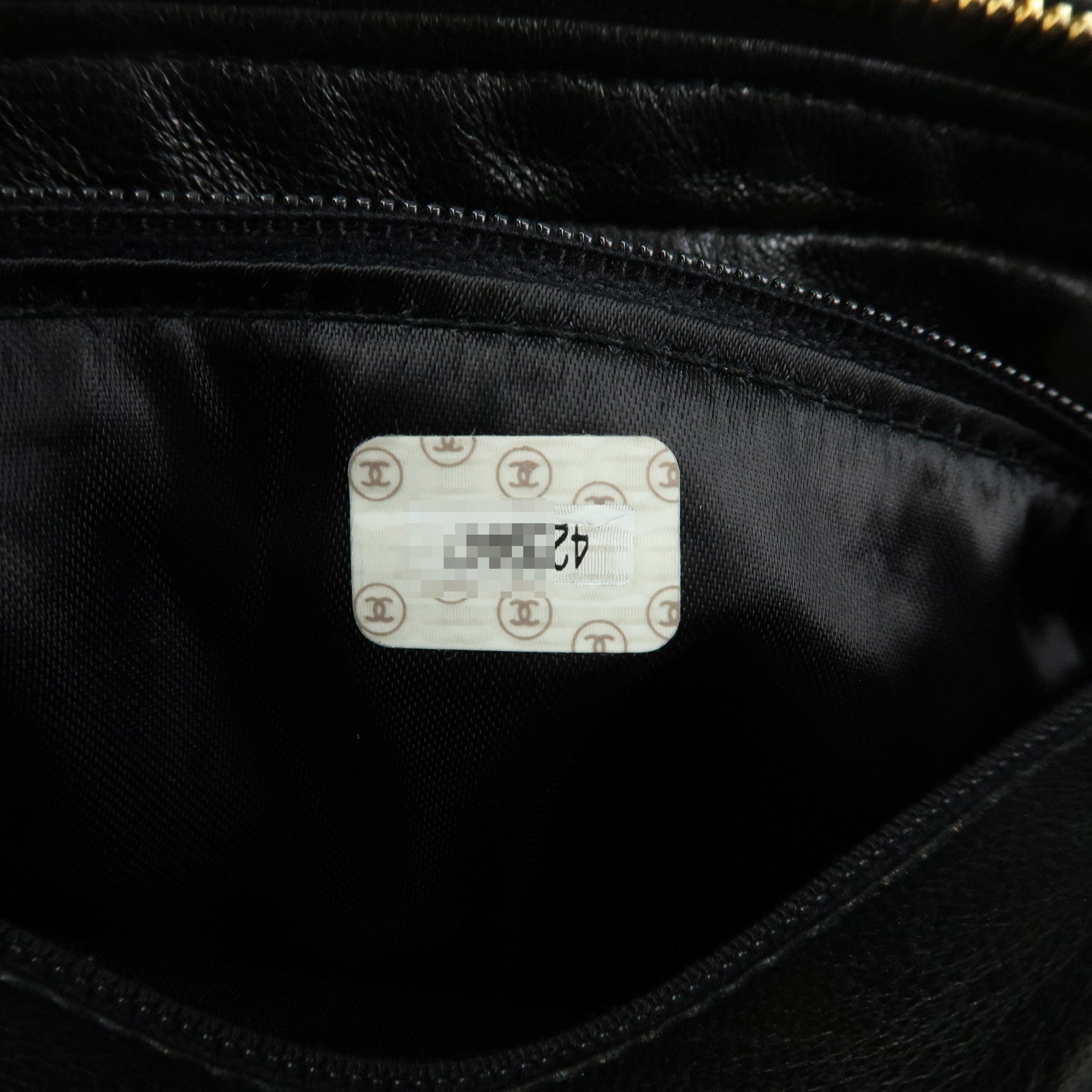 CHANEL Matelasse Lambskin Chain Shoulder Bag Crossbody Bag Black