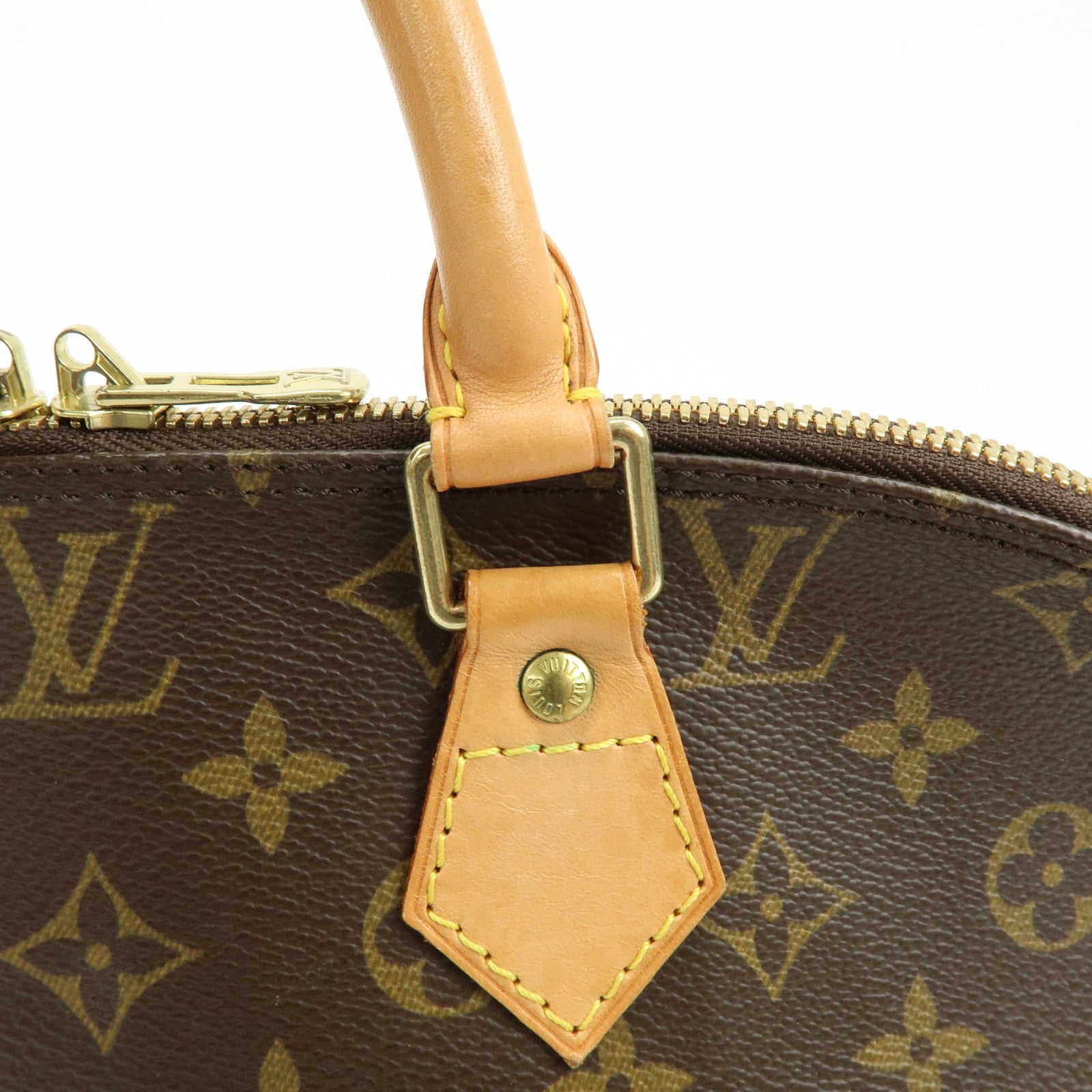 Louis Vuitton Monogram Alma Canvas Leather Hand Bag Brown M51130