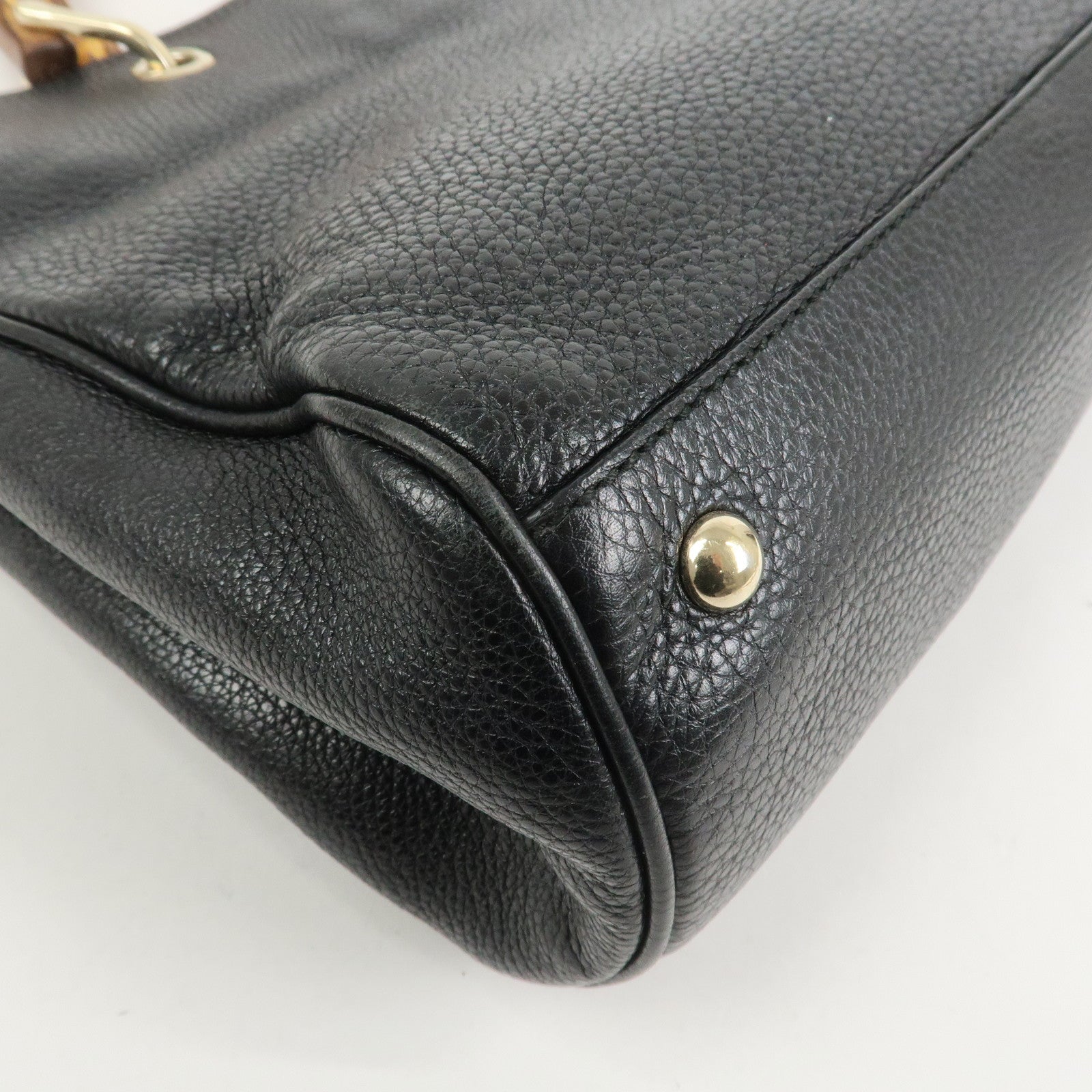 GUCCI Bamboo Shopper Medium 2Way Bag Shoulder Bag Black 323660