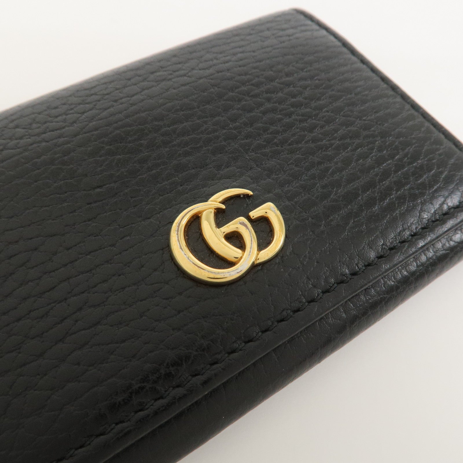 GUCCI GG Marmont Leather Card Case Card Holder Black 474748