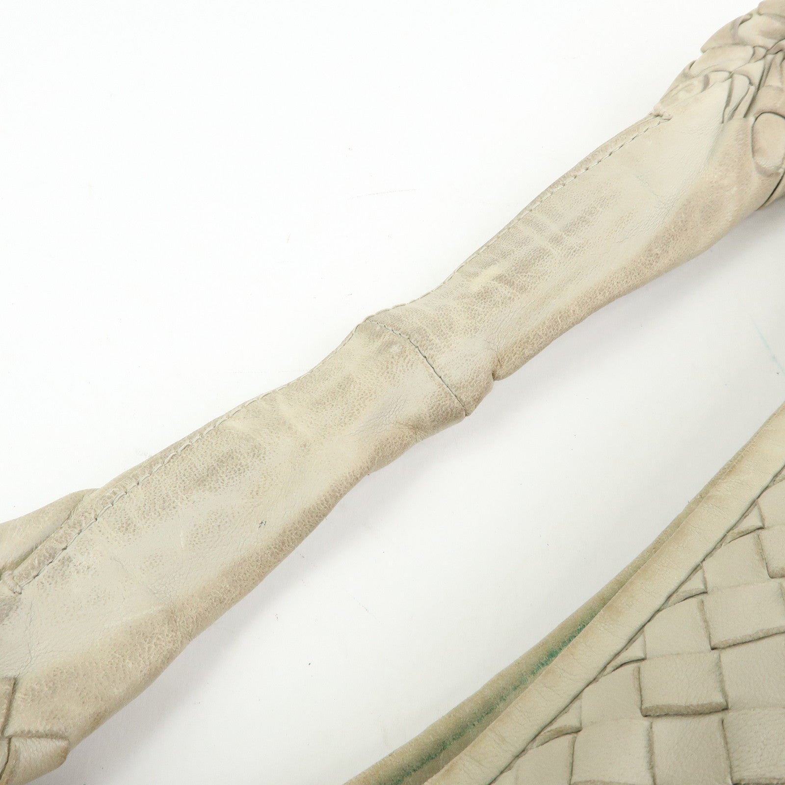 BOTTEGA VENETA Intrecciato Leather Shoulder Bag Hand Bag Ivory