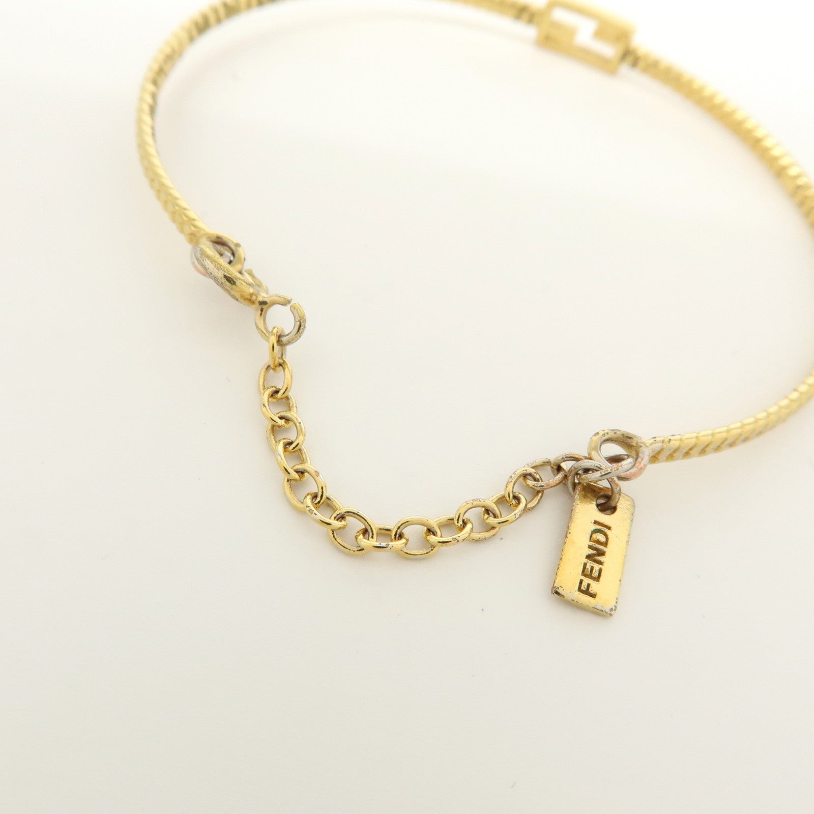 FENDI Metal FF Baguette Bracelet Gold 8AG988