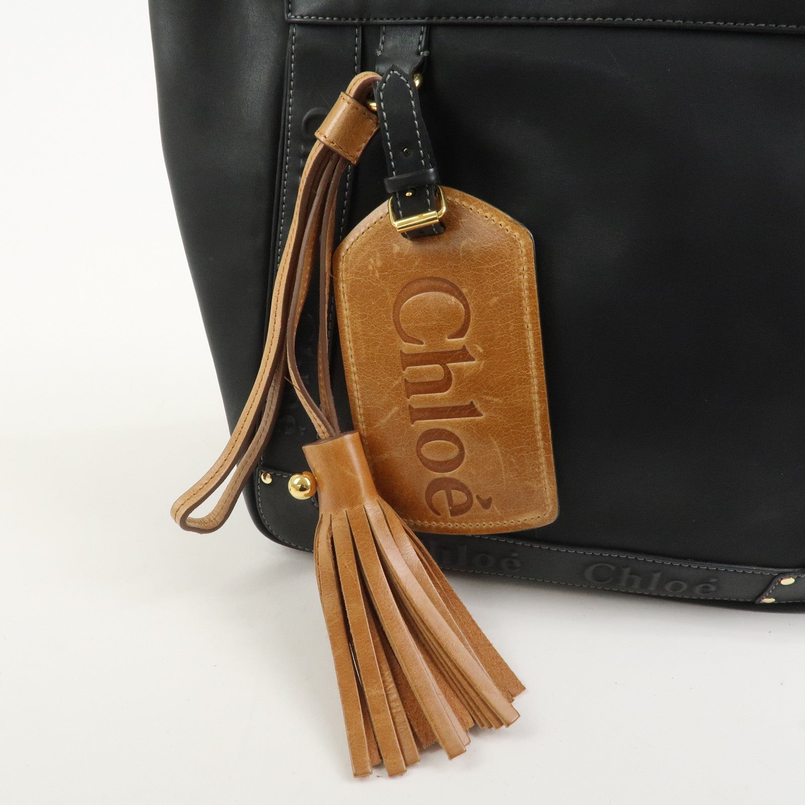 Chloe Eden Leather Tote Bag Shoulder Bag Hand Bag Black