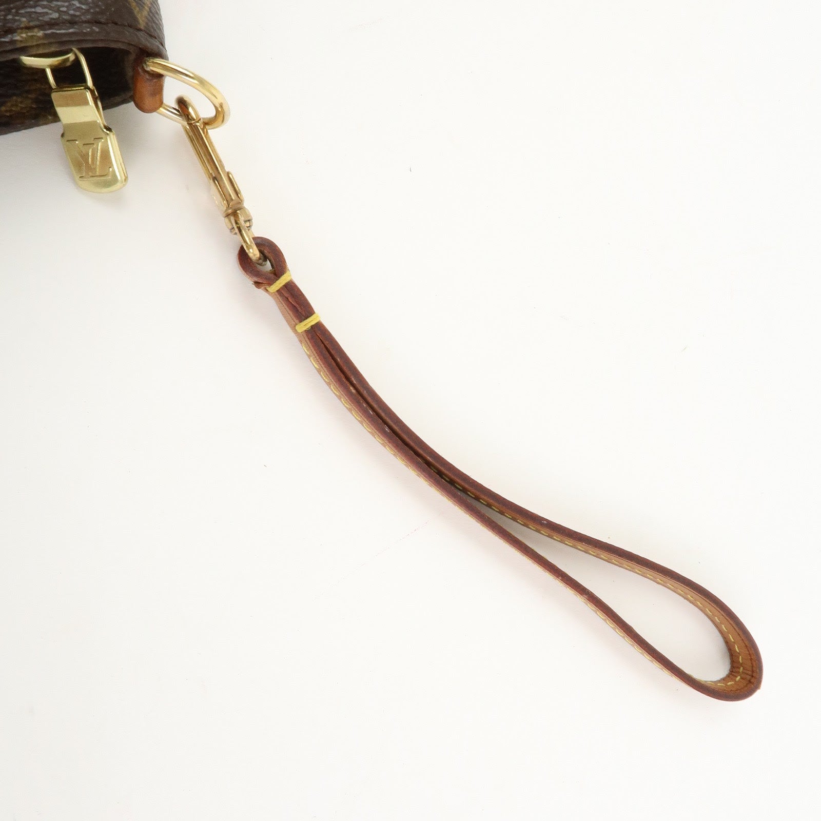 Louis Vuitton Monogram Partition Pouch Wristlet Bag Brown M51901
