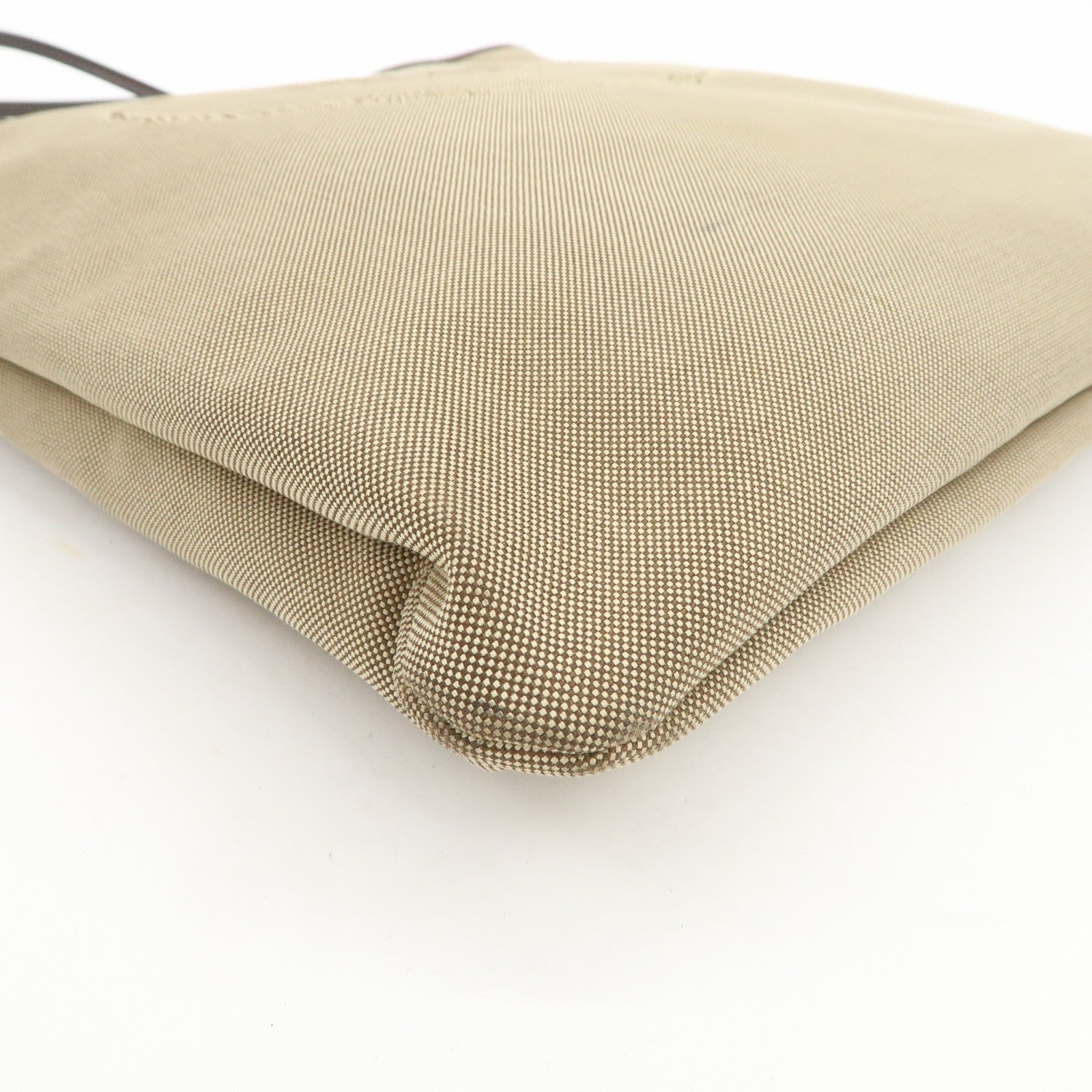 PRADA Jaguard Canvas Leather Tote Bag Shoulder Bag Brown BR3581