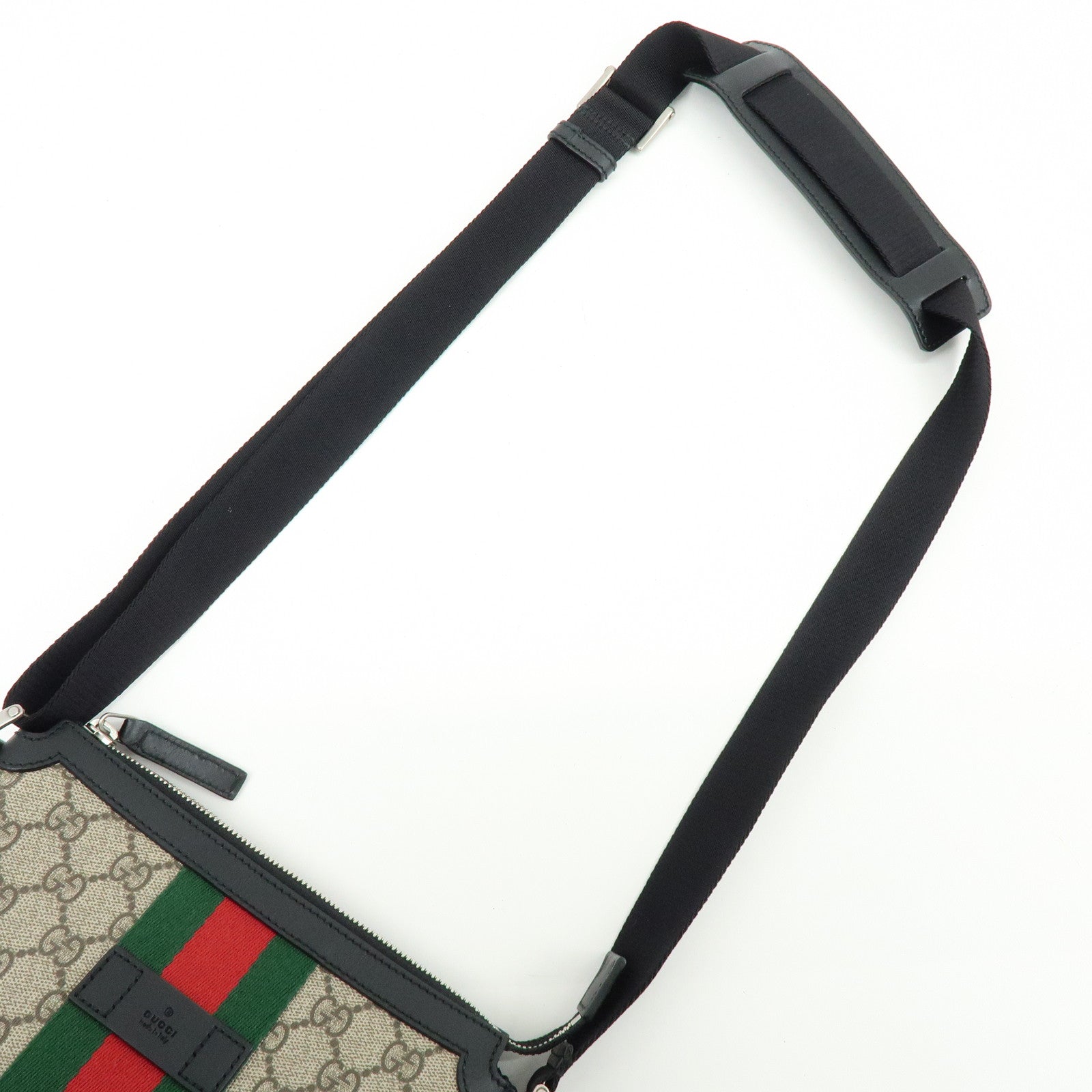 GUCCI Sherry GG Supreme Leather Shoulder Crossbody Bag Beige 471454