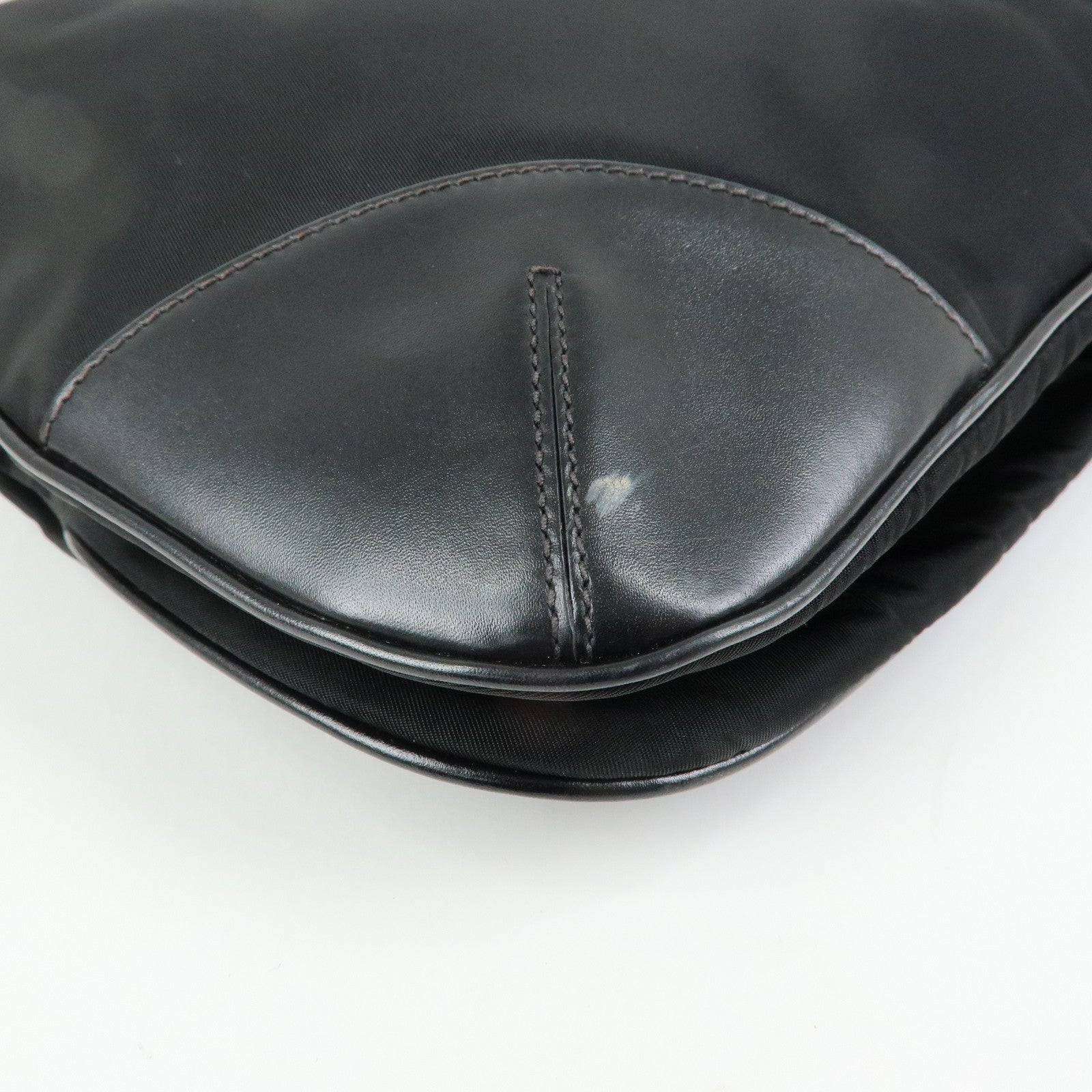 PRADA Triangle Logo Nylon Shoulder Crossbody Bag Black BT0326