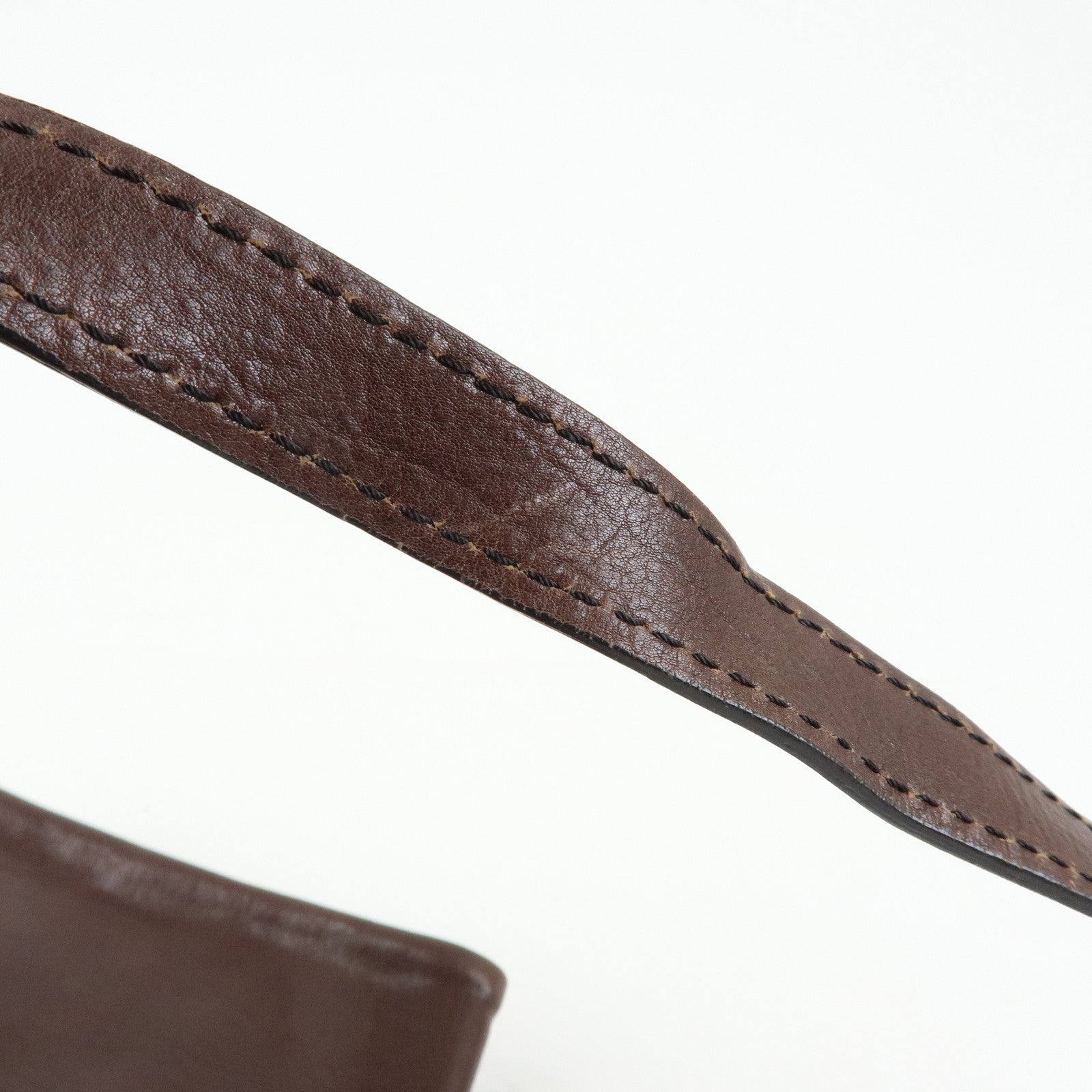 TOD'S Leather Belt Accent Flap Shoulder Bag Crossbody Bag Brown