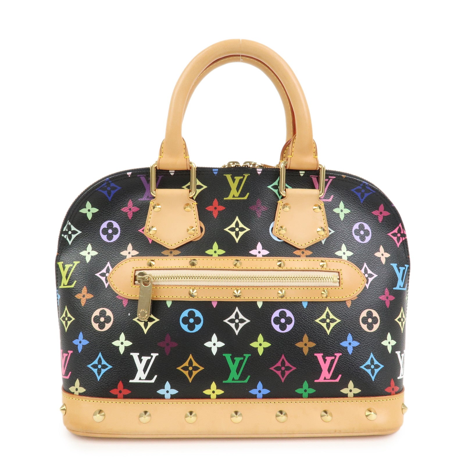 Louis Vuitton Monogram Multicolor Alma Hand Bag Noir M92646