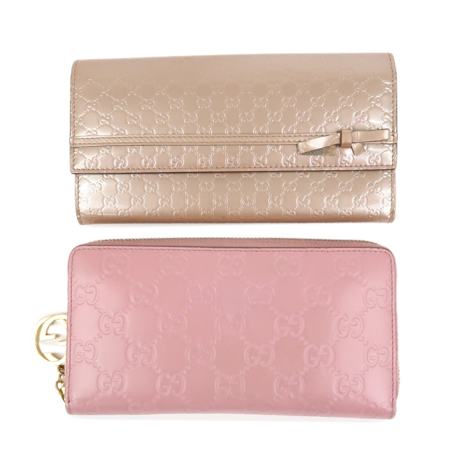 GUCCI Micro Guccissima Guccissima Set of 2 Long Wallet Pink Beige Pink