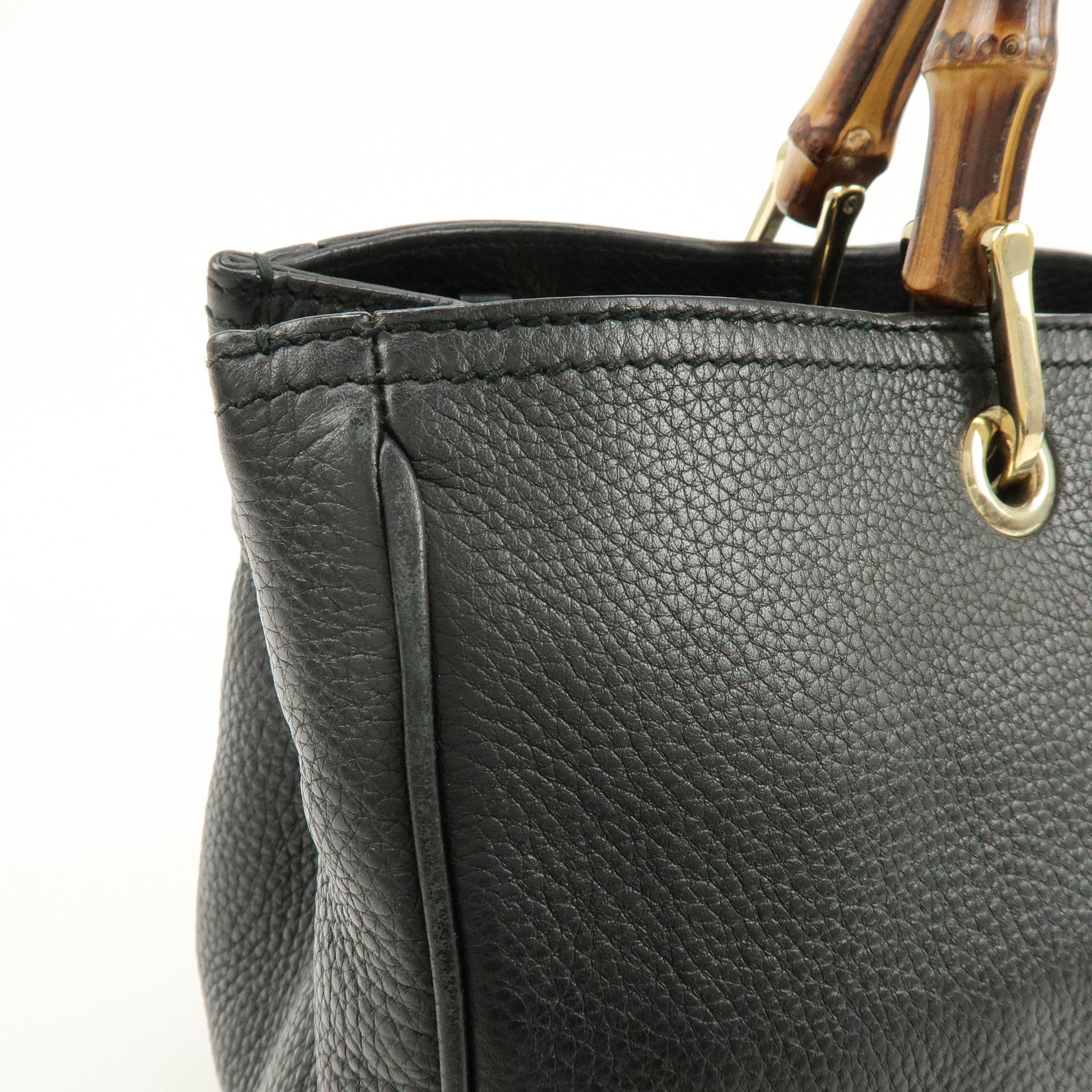 GUCCI Bamboo Shopper Medium 2Way Bag Shoulder Bag Black 323660