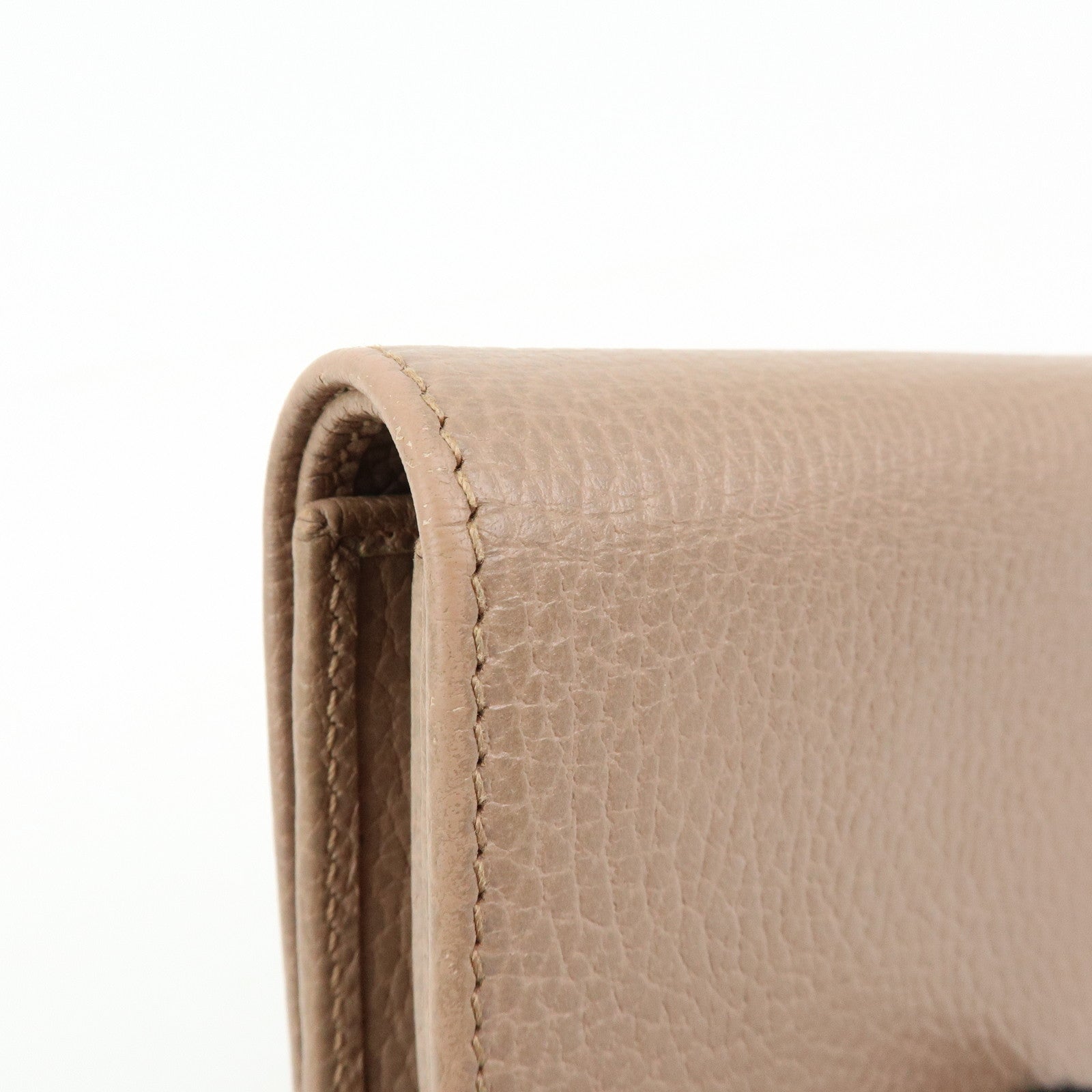 GUCCI GG Marmont Leather Compact Wallet Pink Beige 59858