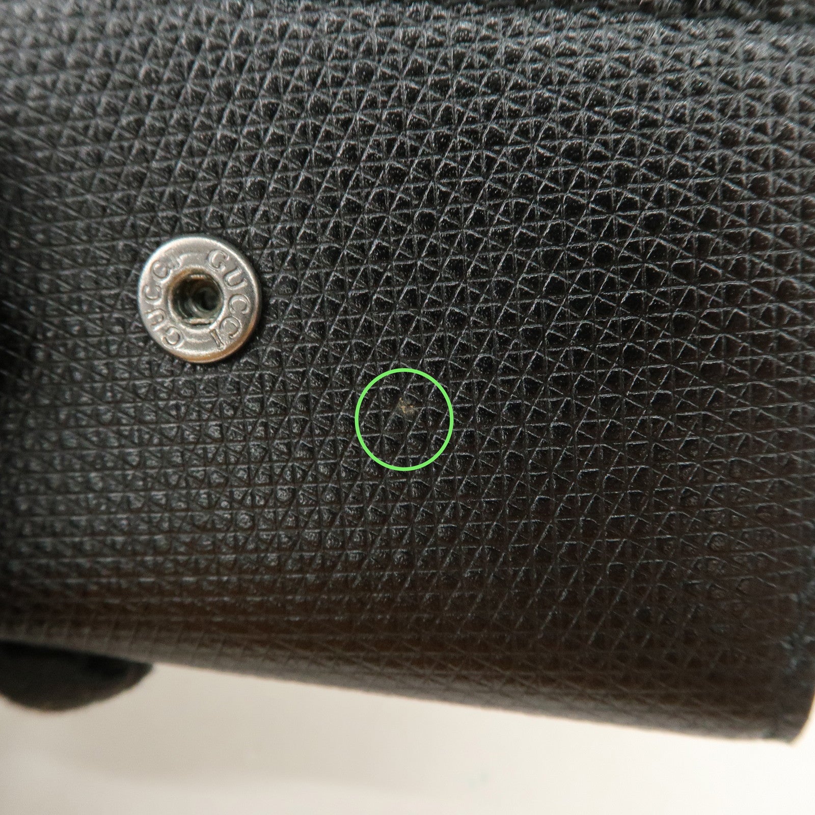 GUCCI Logo Leather 6 Rings Key Case Black 04579