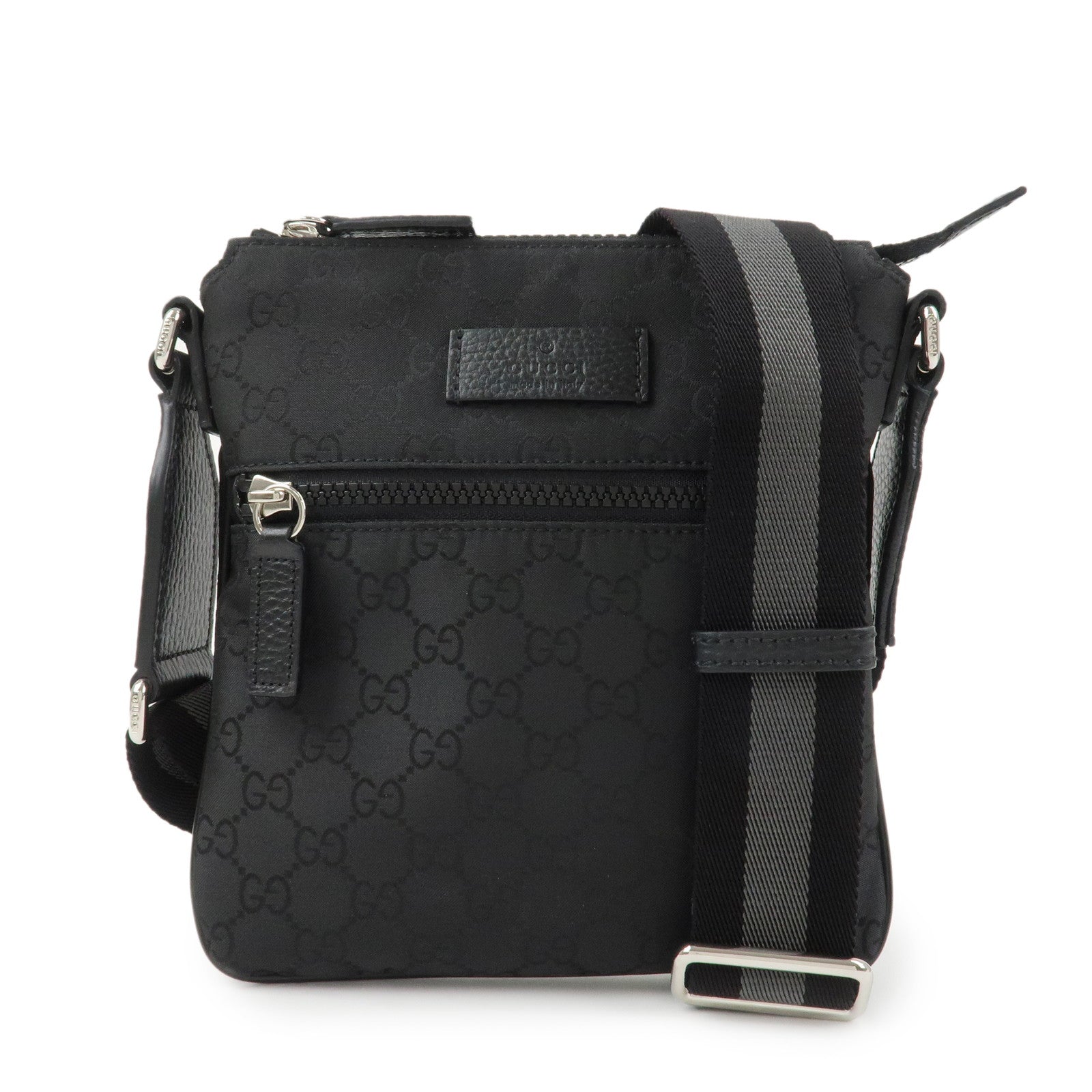 GUCCI Sherry GG Nylon Leather Shoulder Bag Crossbody Bag 449183