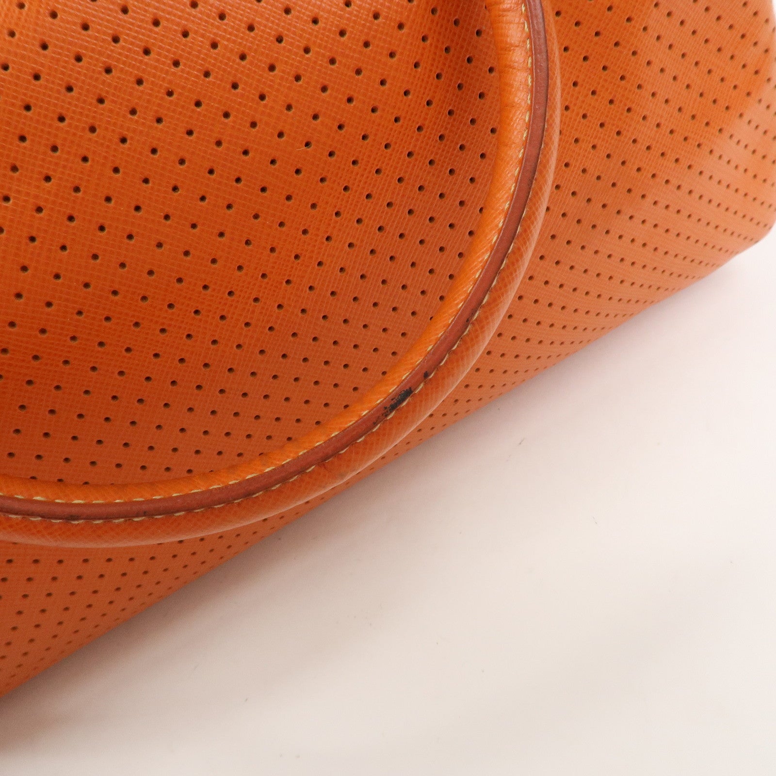 PRADA Saffiano Leather 2Way Bag Hand Bag Shoulder Bag Orange