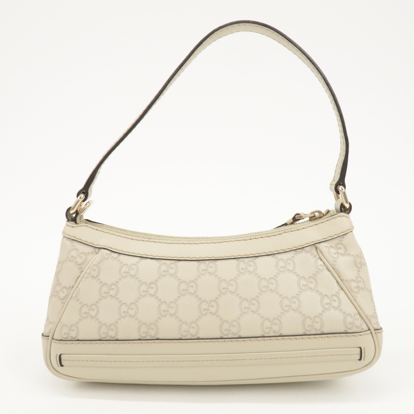 GUCCI Guccissima Mayfair Leather Shoulder Hand Bag Ivory 269893 Used