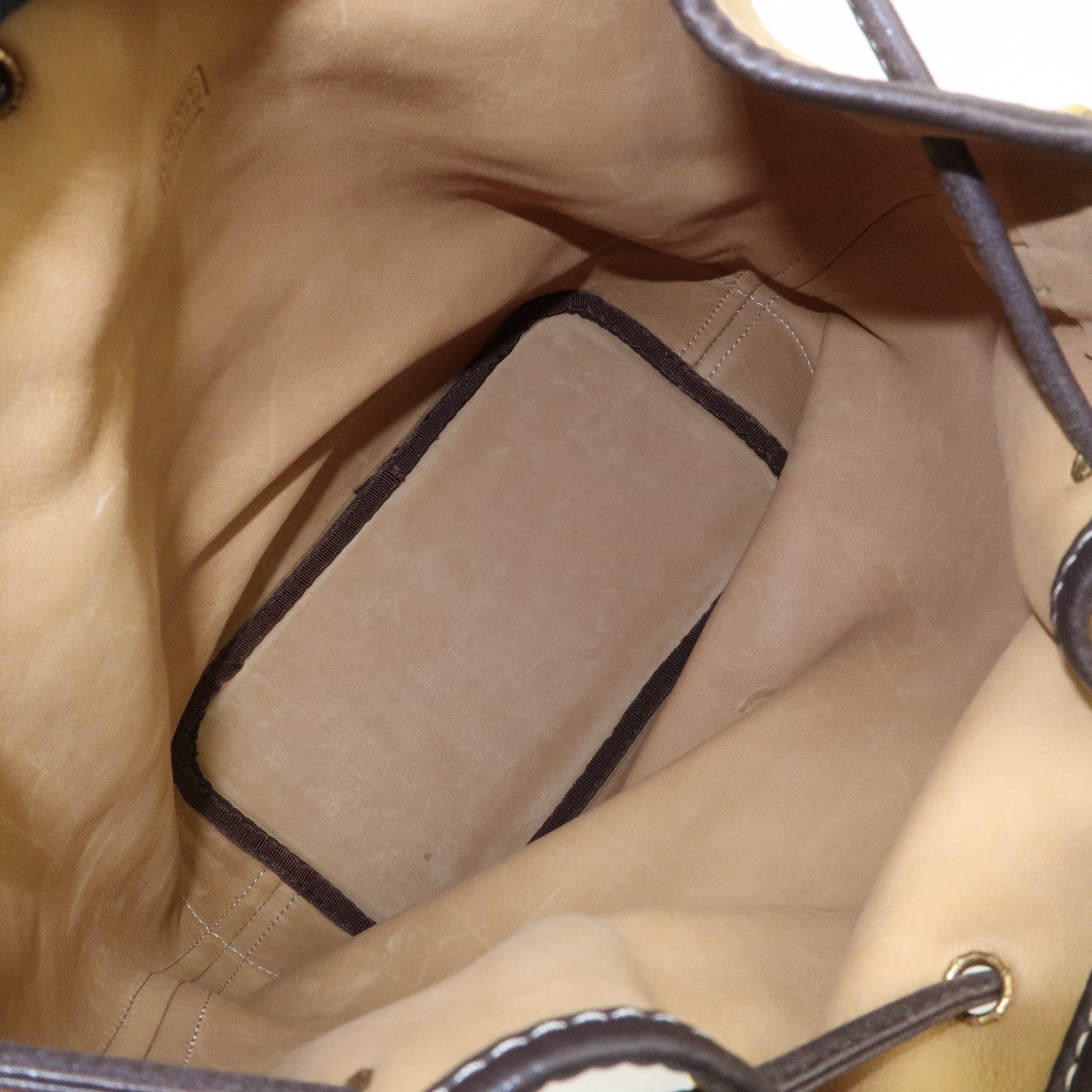 LOEWE Anagram Logo Suede Leather Shoulder Bag Brown