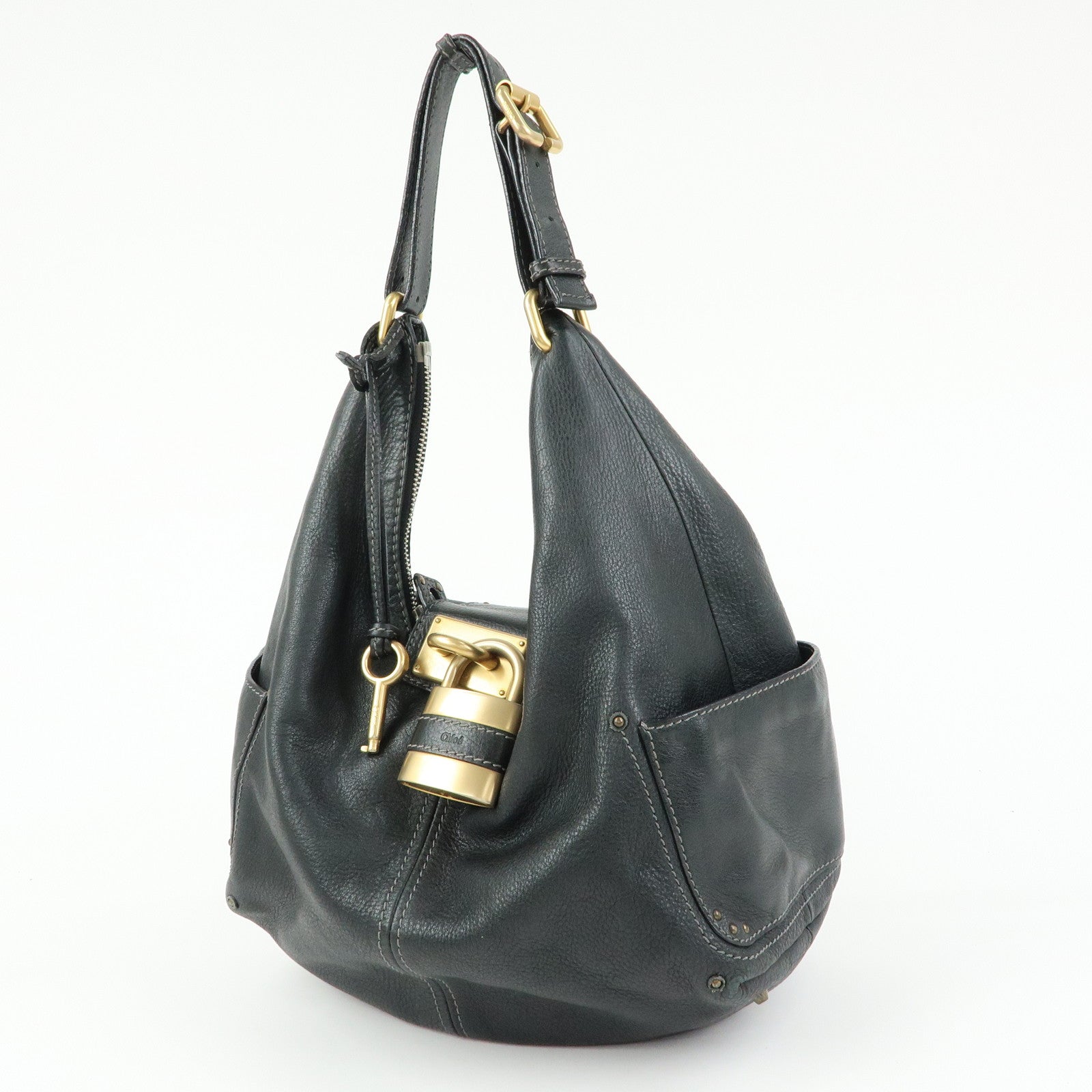 Chloe Paddington Leather Shoulder Bag Hand Bag Black