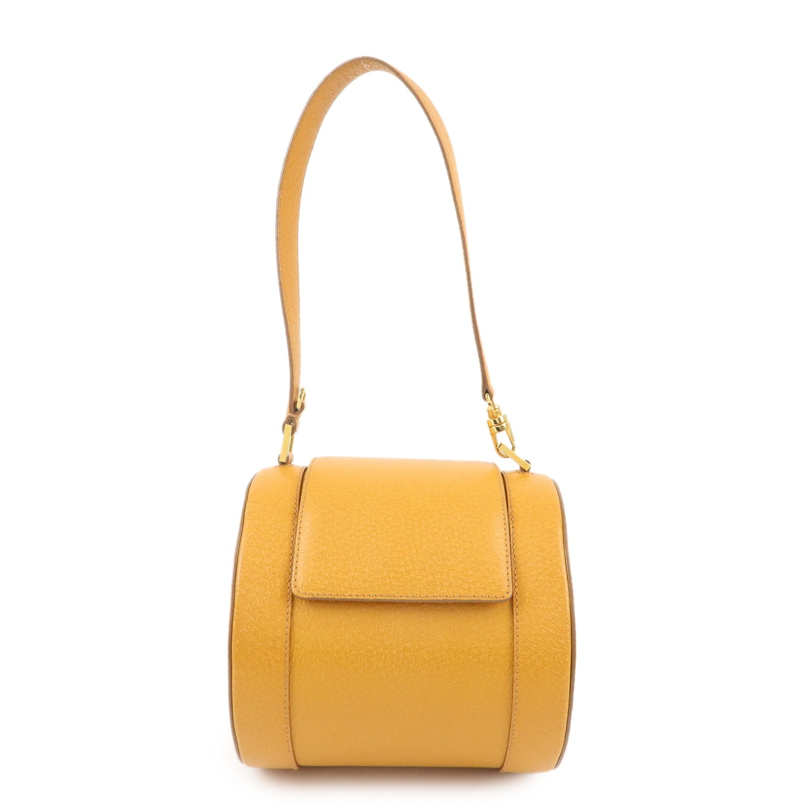 BVLGARI B-zero1 Drum Shoulder Bag Mustard Yellow Used