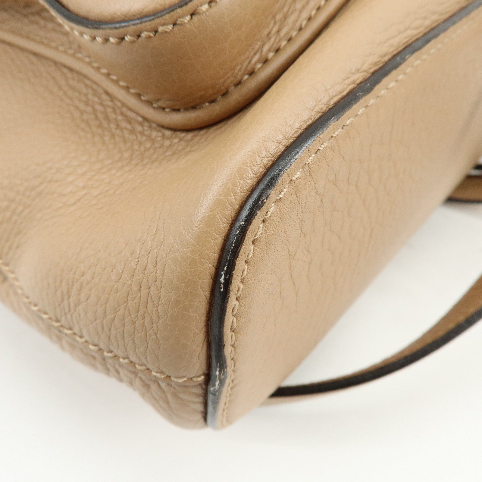 GUCCI Bamboo Leather Tassel Backpack Rucksack Pink Beige 370833