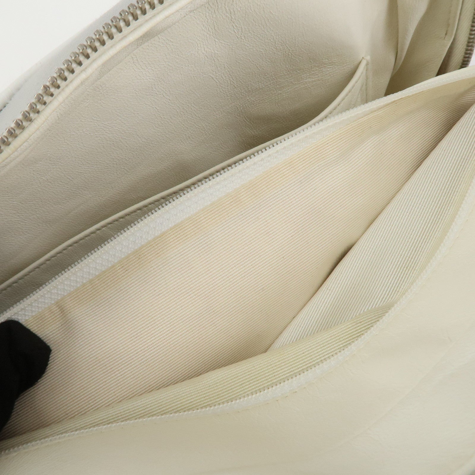 CHANEL Sports Line COCO Mark Canvas Leather Shoulder Bag Gray White