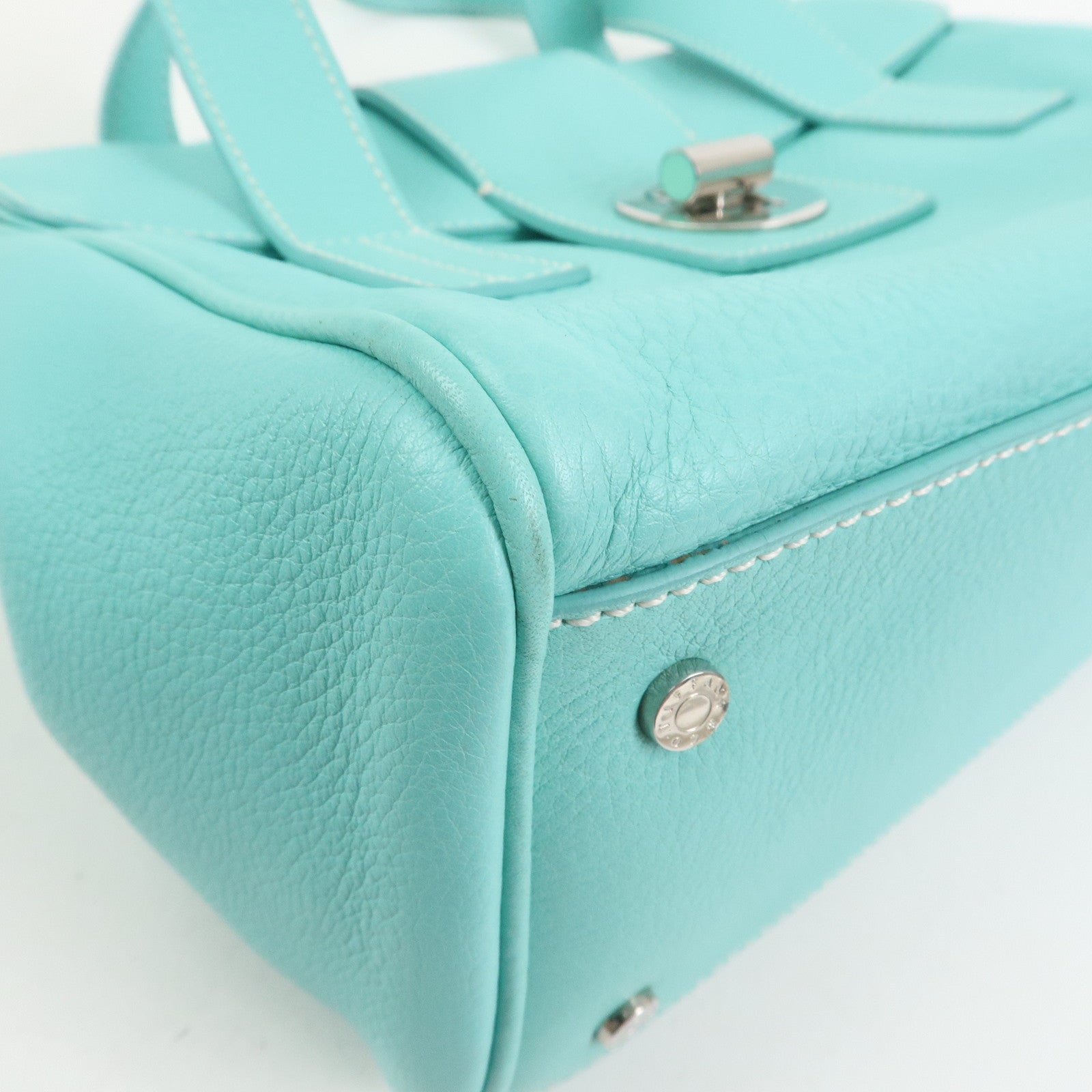Tiffany & Co Manhattan Leather Hand Bag Tiffany Light Blue