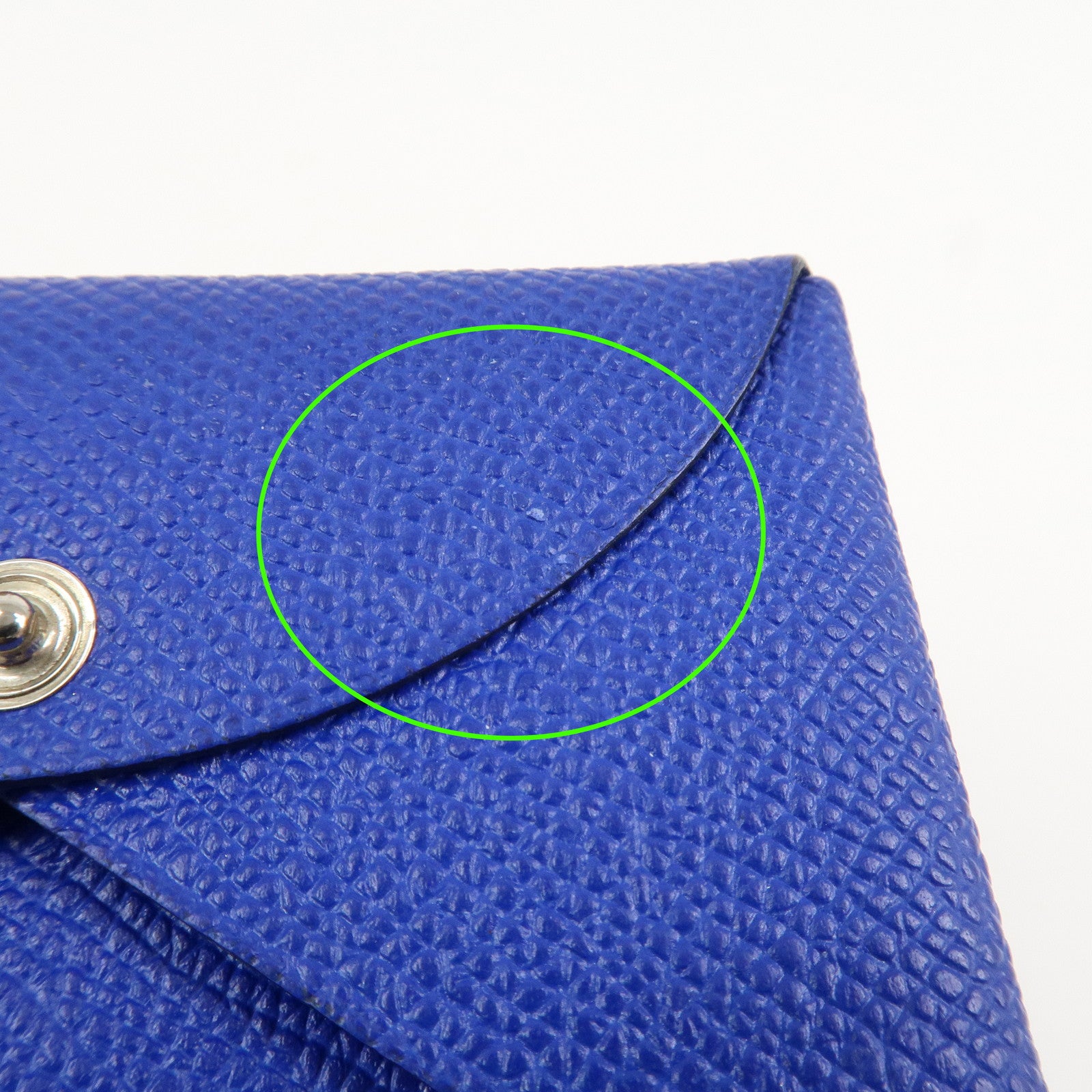 HERMES CALVI Veau Epsom Card Case Card Holder Z Stamped Blue