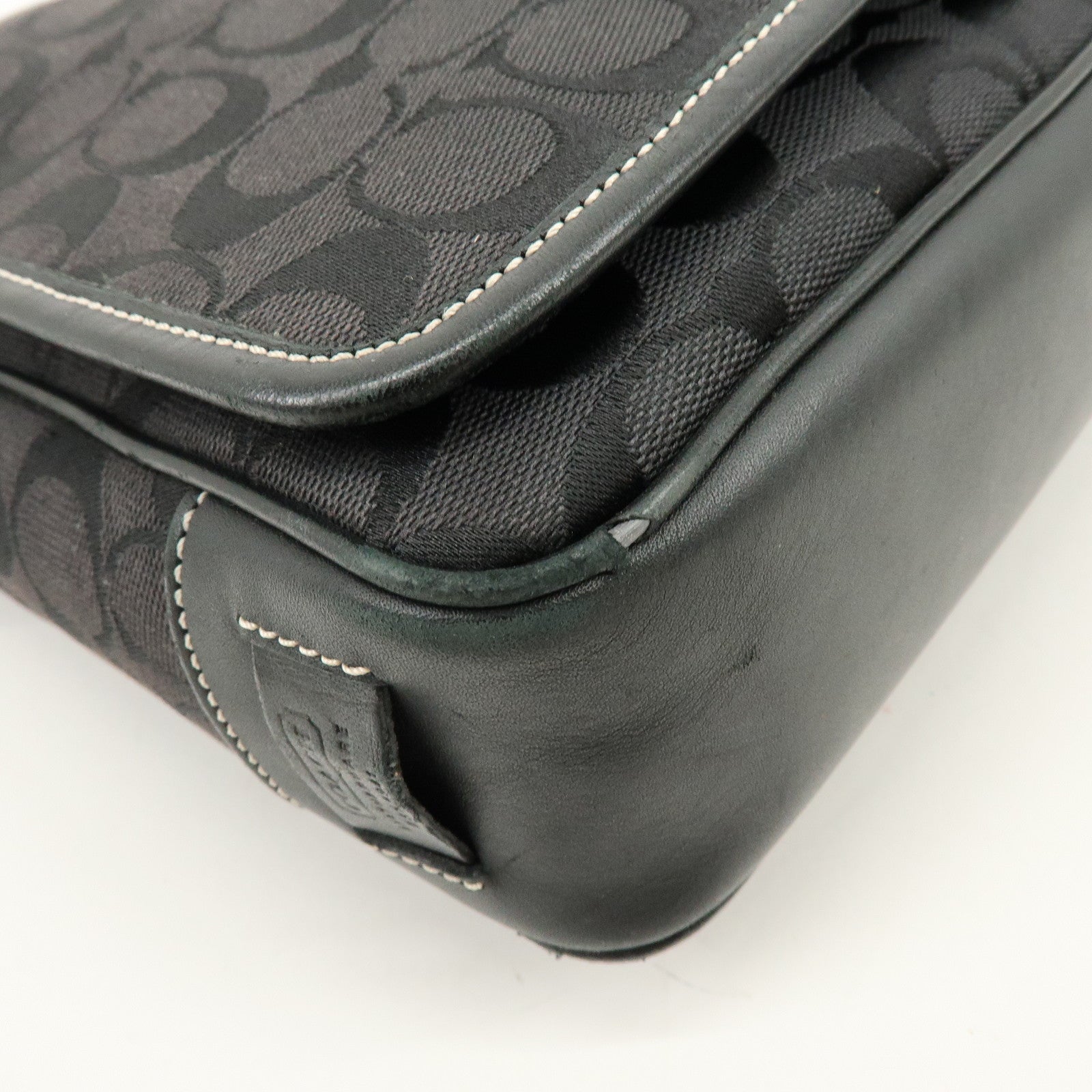 COACH Signature Set of 2 Shoulder Bag Crossbody Bag Black Brown