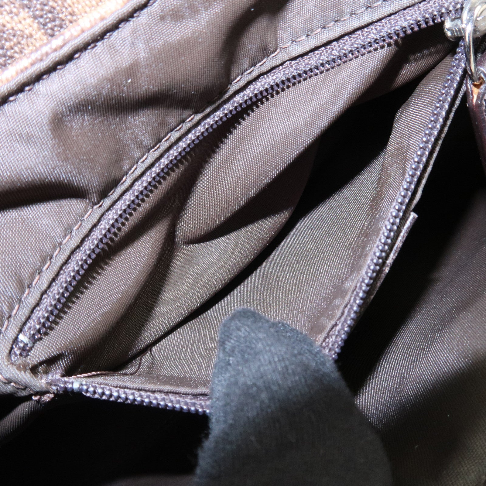 Christian Dior Trotter Romantic PVC Suede Hand Bag Brown