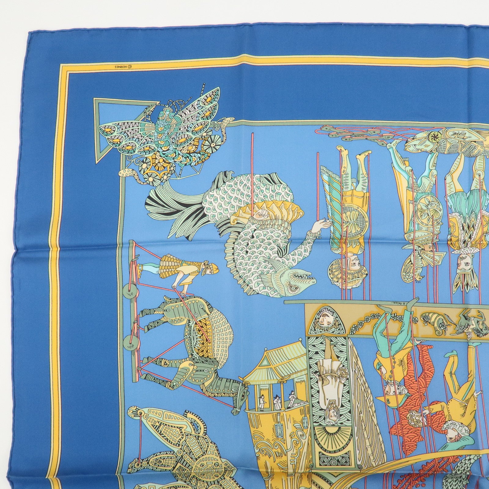 HERMES Carre 90 Silk 100% Scarf LE TEMPS des MARIONNETTES