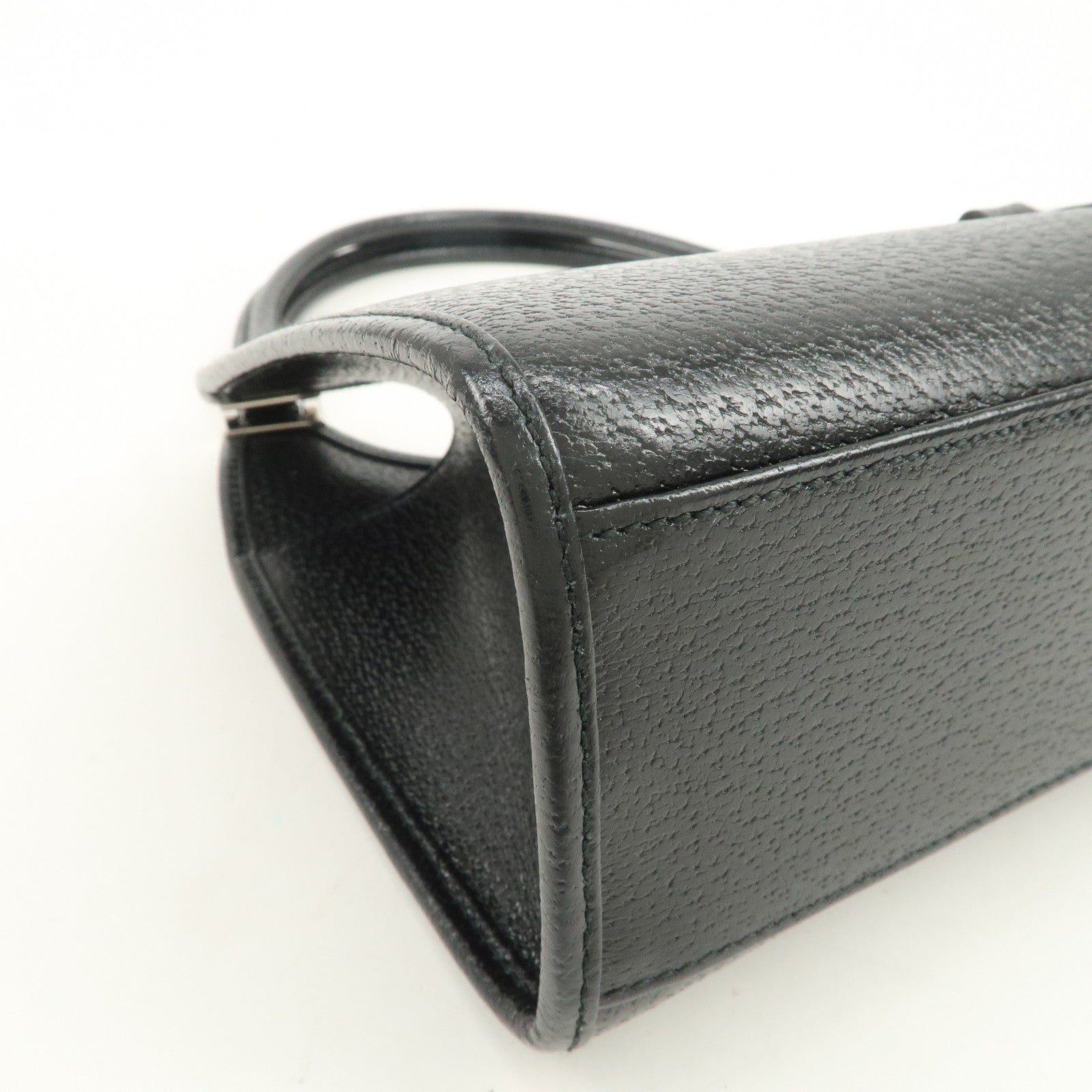 GUCCI Jackie Leather Hand Bag Black 002.1068