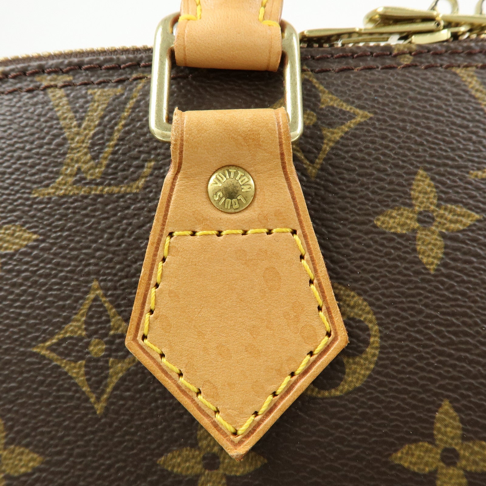 Louis Vuitton Monogram Canvas Leather Alma Hand Bag Brown M51130