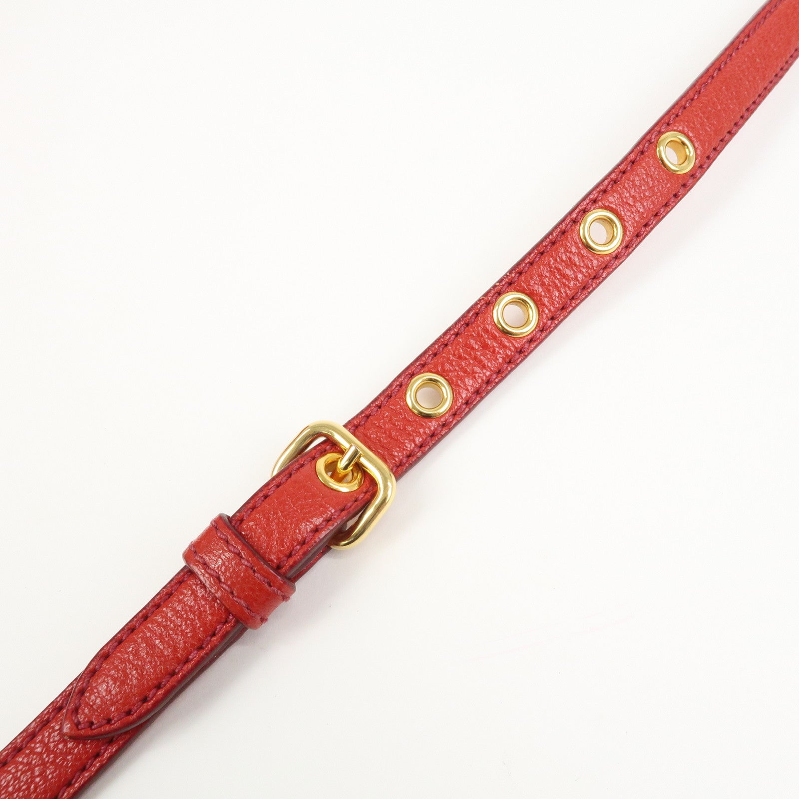 MIU MIU Logo Leather 2Way Bag Hand Bag Shoulder Bag Red RL0060