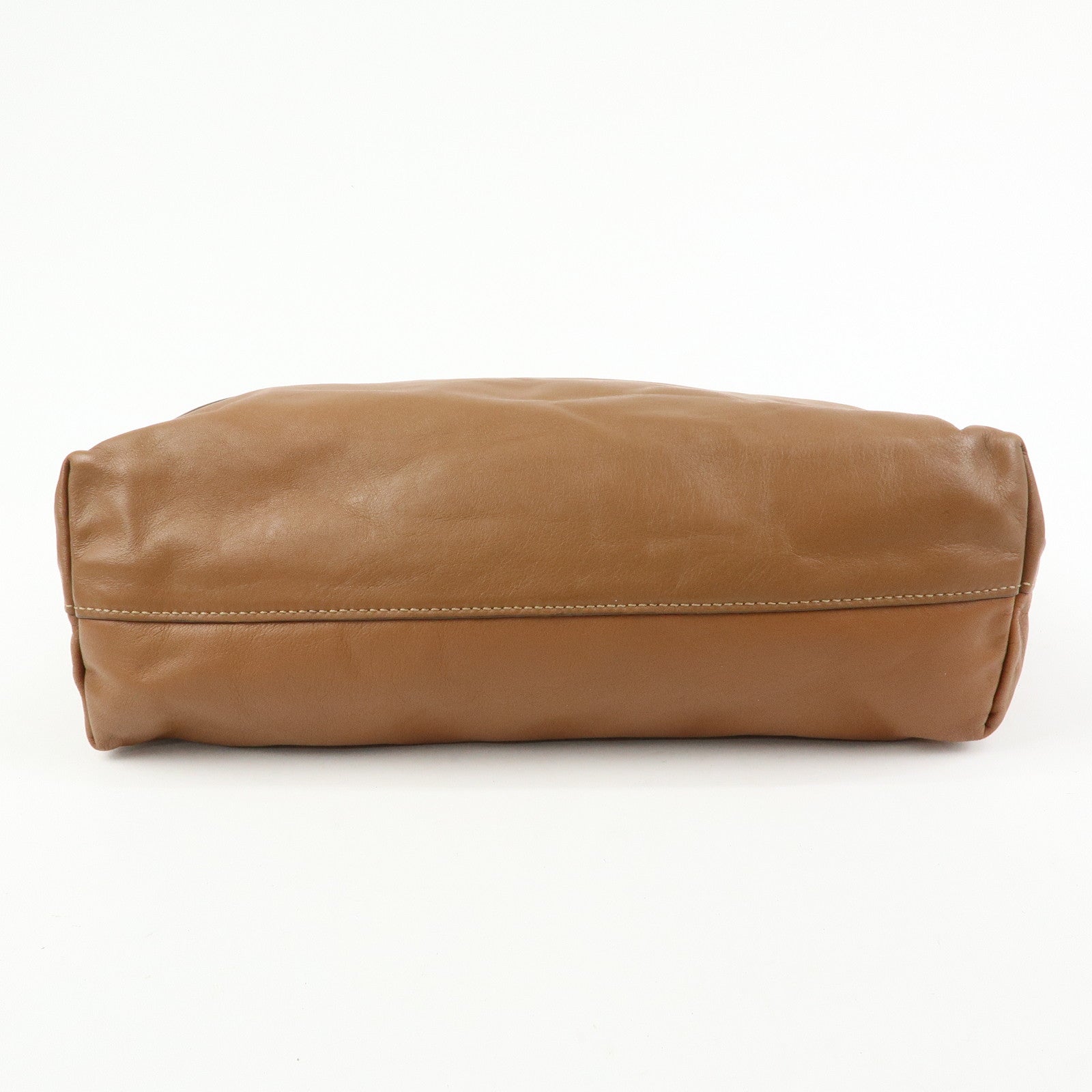 PRADA Logo Leather 2Way Tote Bag Shoulder Bag Brown BN1713