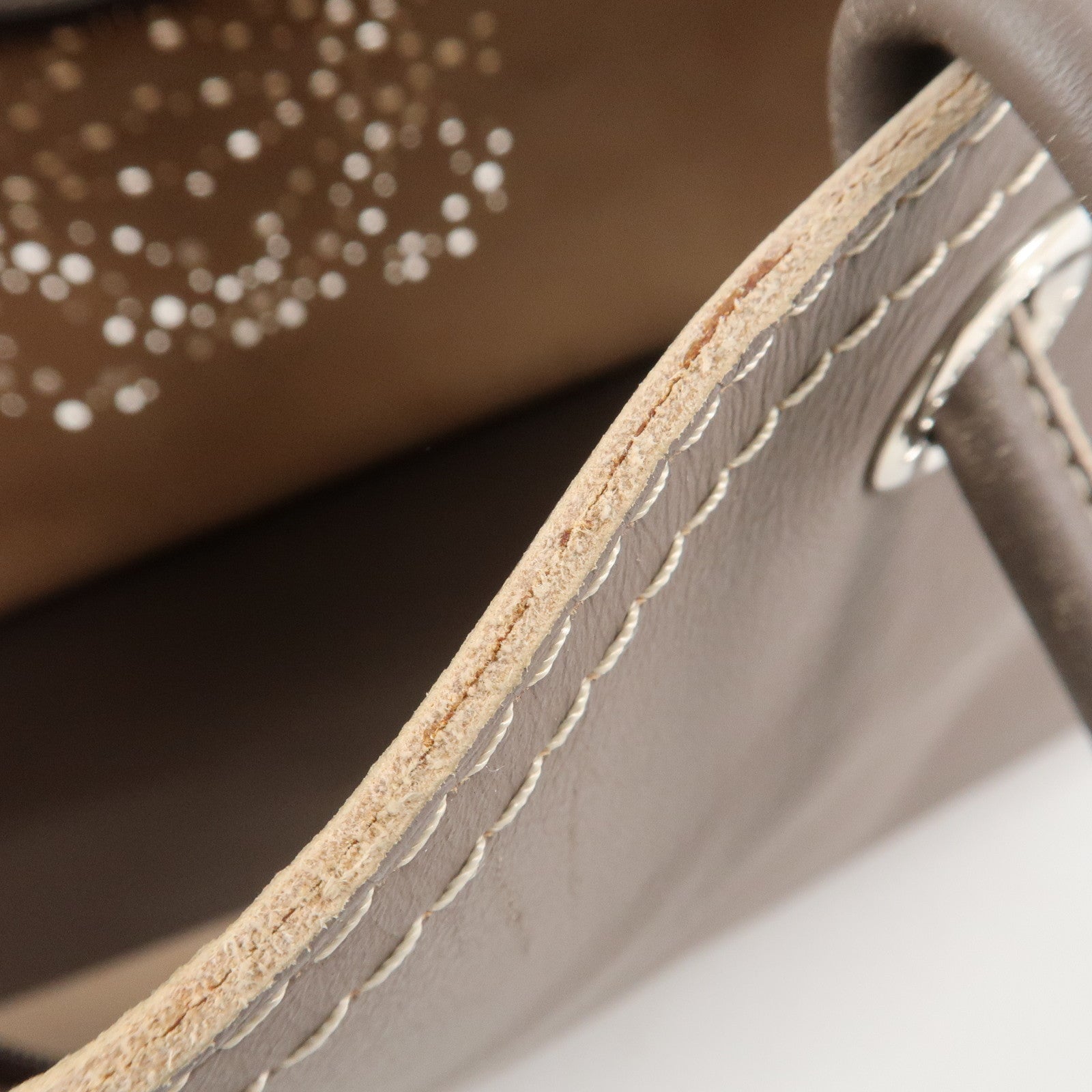 LOEWE Anagram Leather Shopper Tote Bag Shoulder Bag Brown