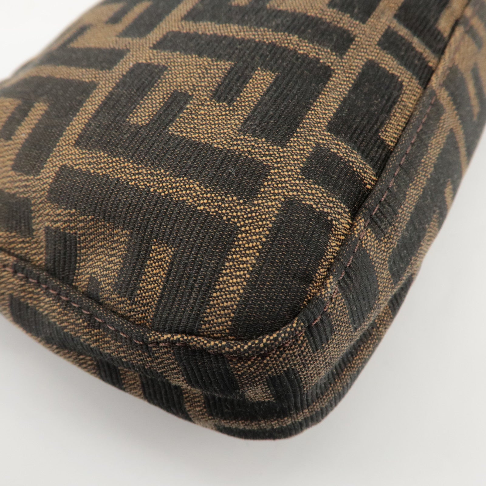 FENDI Mamma Baguette Zucca Canvas Leather Shoulder Bag 26424 Used