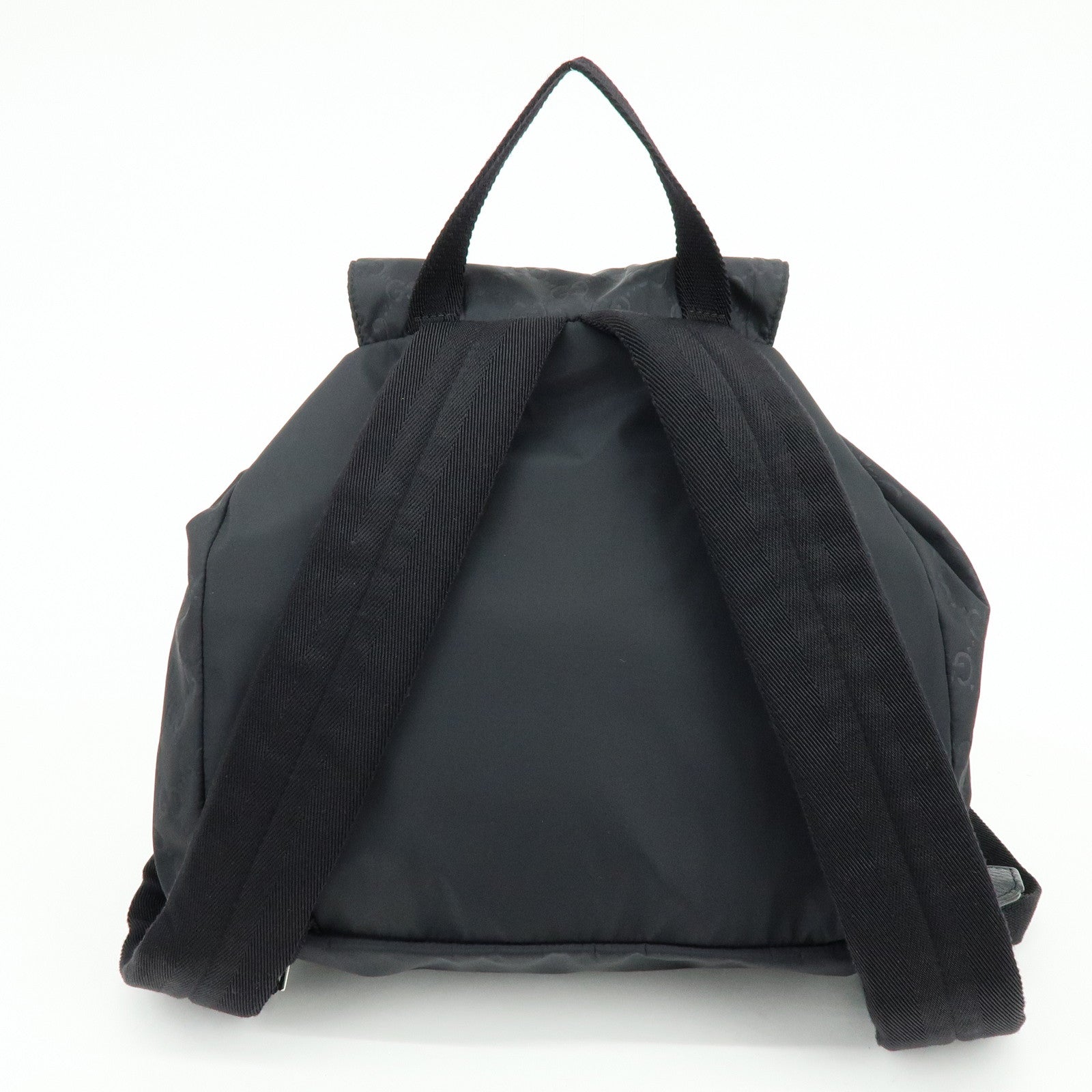 GUCCI GG Nylon Leather Backpack Ruck Sack Black 406361