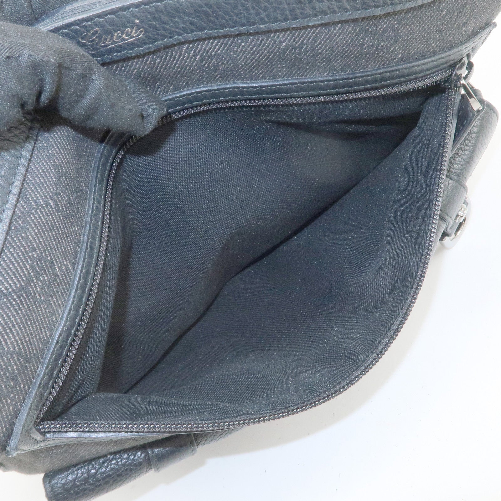 GUCCI Abbey GG Canvas Leather Tote Bag Shoulder Bag Black 268639