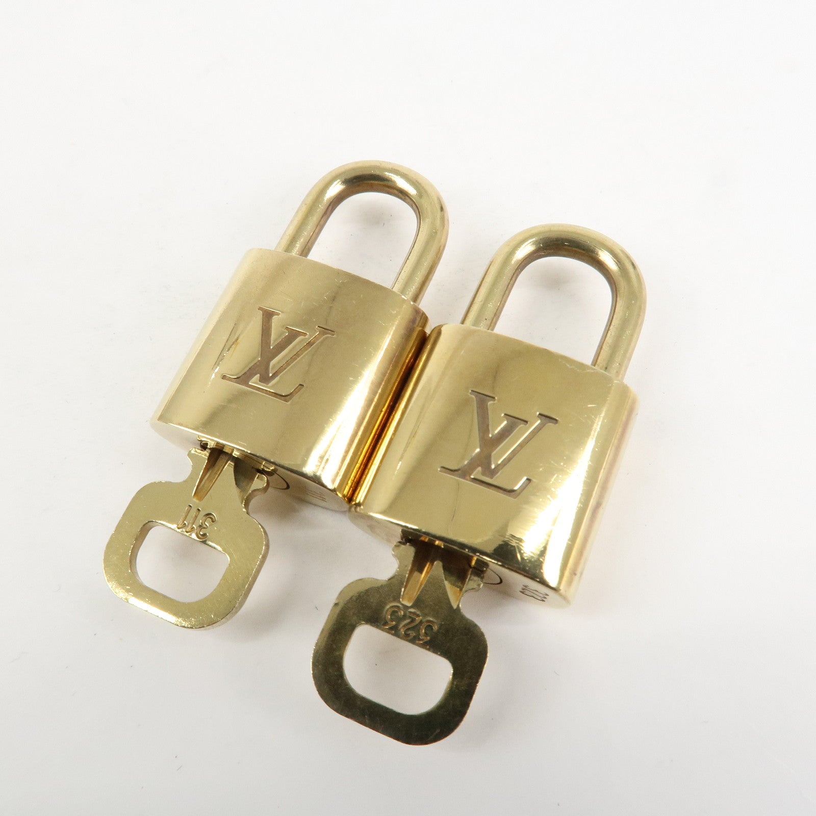 Louis Vuitton Set of 10 Lock & Key Cadena Key Lock Metal Gold Used