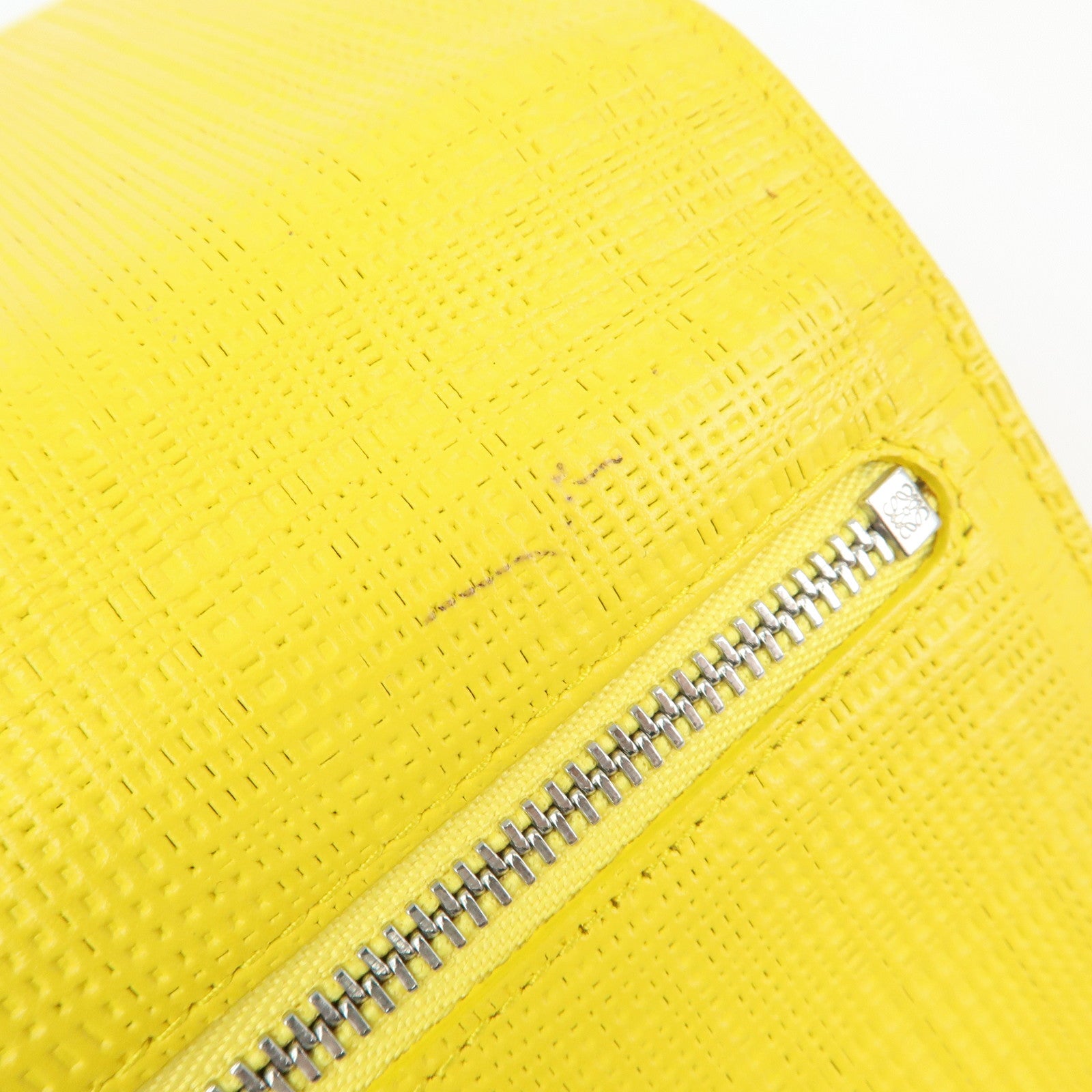 LOEWE Anagram Calf Bi-fold Leather Long Wallet Yellow