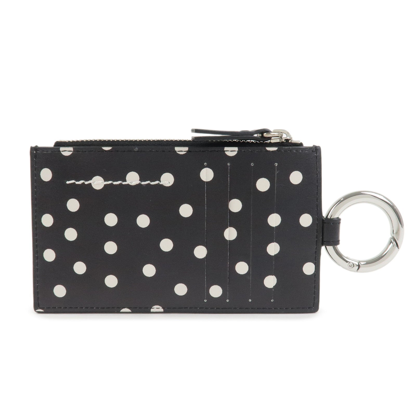 Maison Margiela MM6 Scarf Print Leather Card Case Card Holder Black