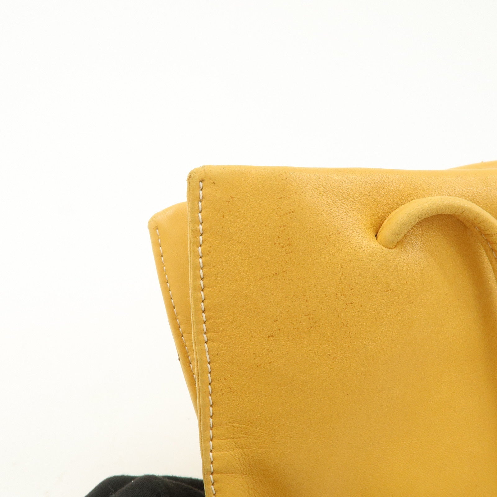 LOEWE Logo Nappa Leather Shoulder Bag Hand Bag Yellow
