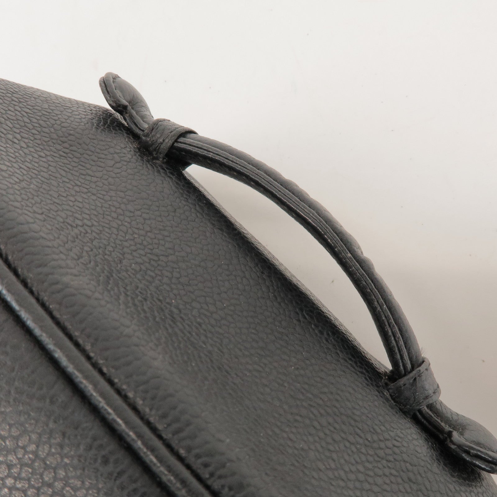 CHANEL COCO Mark Caviar Leather Vanity Bag Hand Bag Black A01997