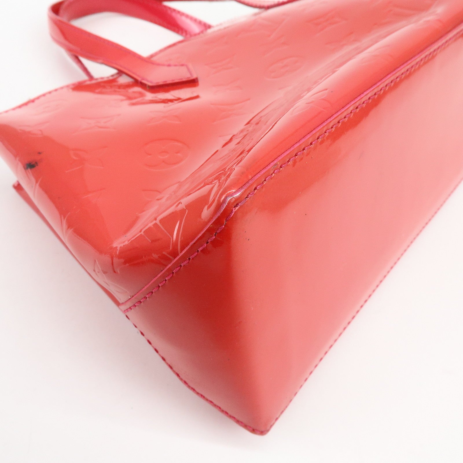 Louis Vuitton Monogram Vernis Wilshire PM Hand Bag Rose Pop M93643