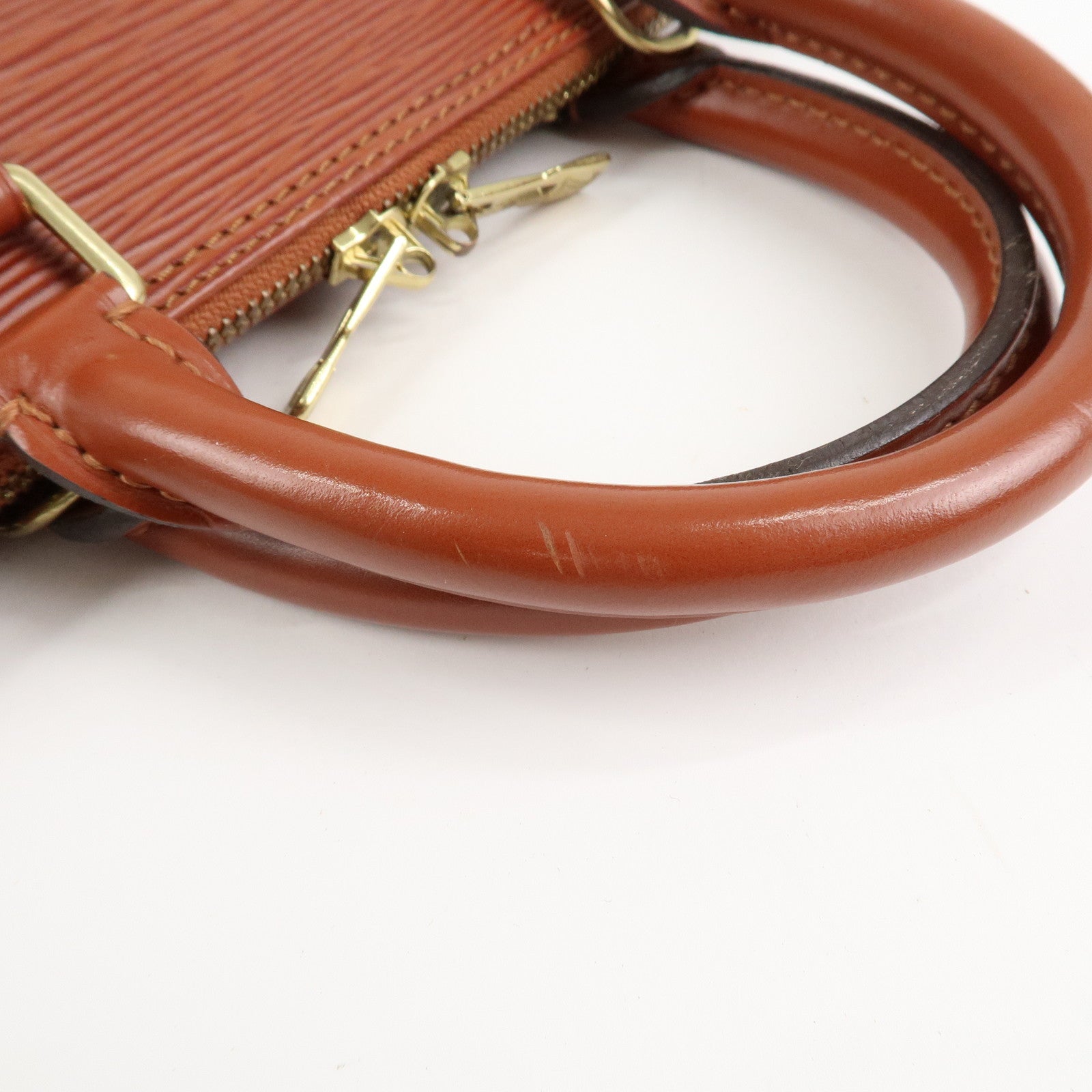 Louis Vuitton Epi Leather Alma Hand Bag Kenya Brown M52143 Used