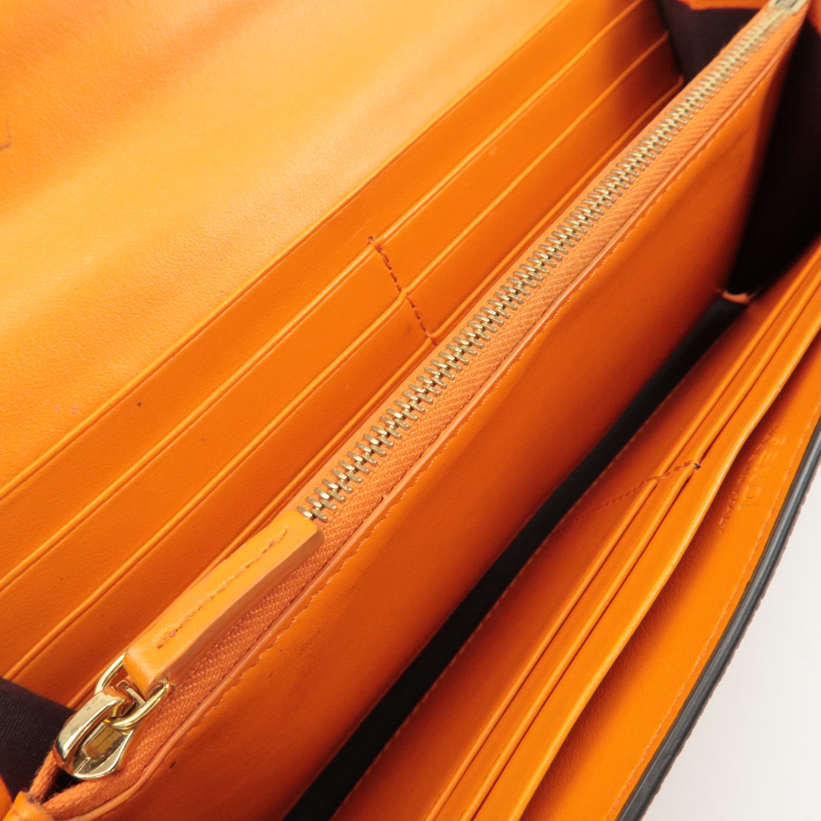 FENDI Zucca Baguette Continental Wallet 8M0251 Brown Orange 8M0251 Used