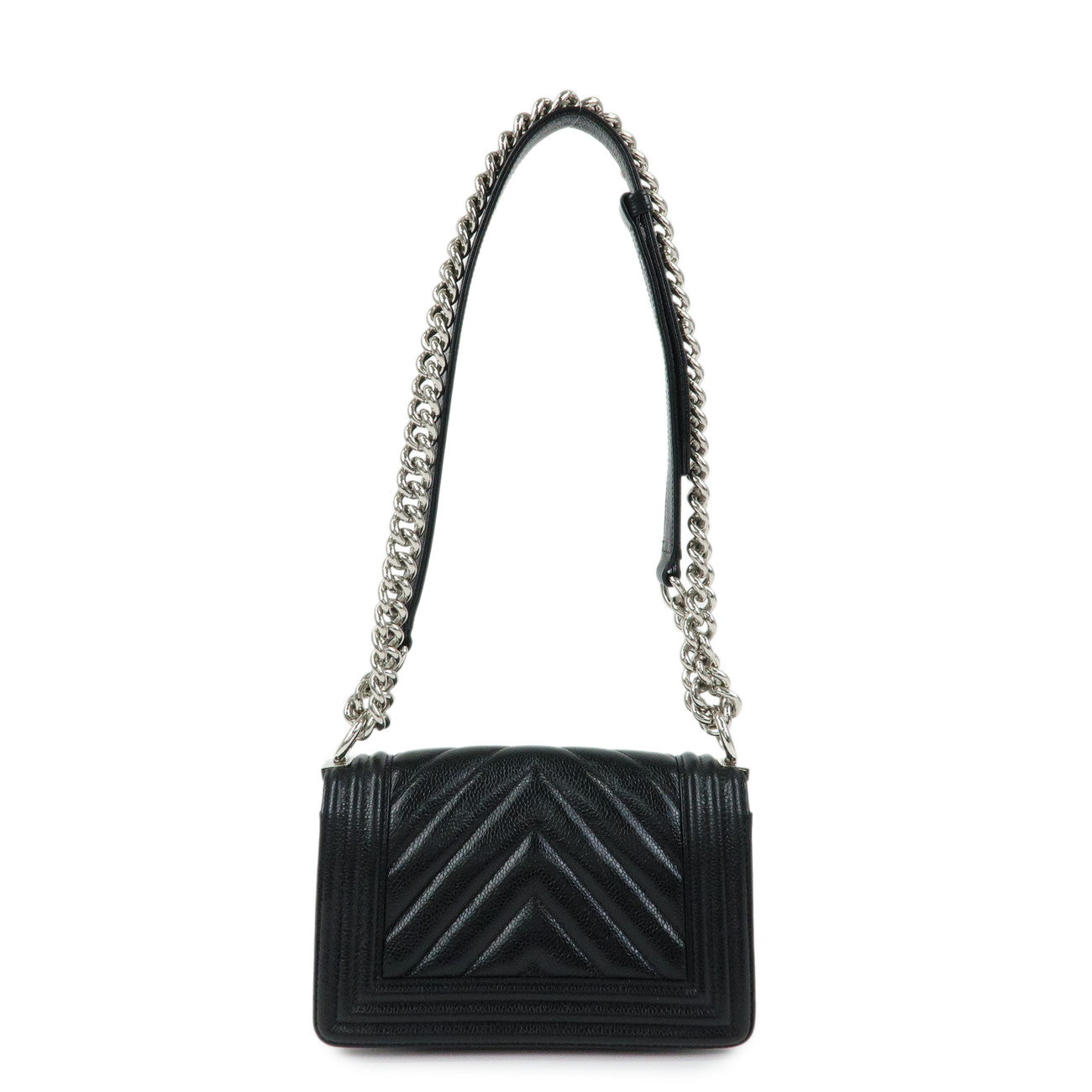 CHANEL Boy CHANEL Caviarskin Chain Shoulder Bag Small Black A67085