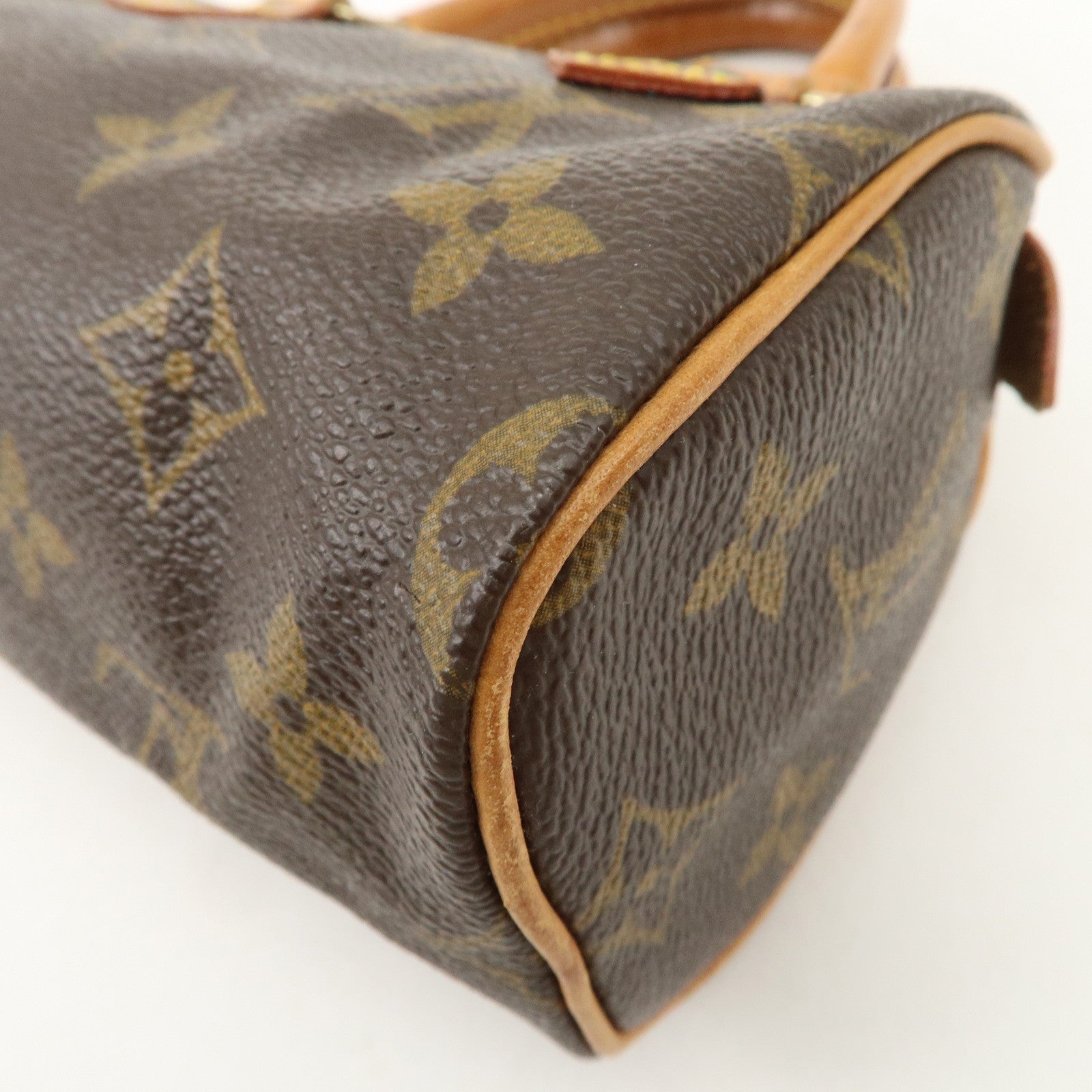 Louis Vuitton Monogram Mini Speedy Hand Bag Brown M41534 Used