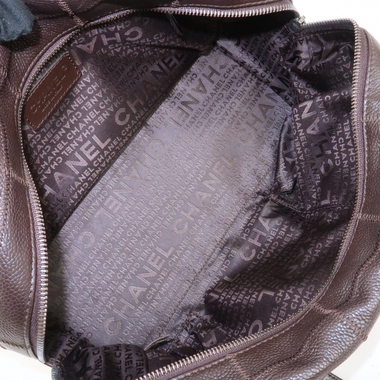 CHANEL Chocolate Bar Caviarskin Boston Bag Shoulder Bag Brown A26135