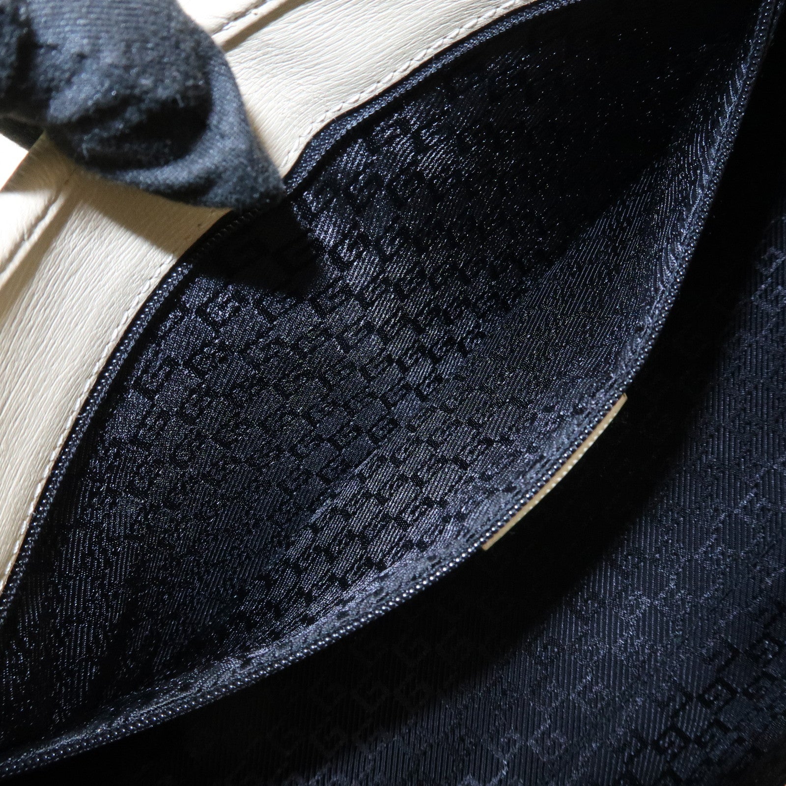 GUCCI Jackie Leather Shoulder Bag Hand Bag Light Beige 002 1067 Used